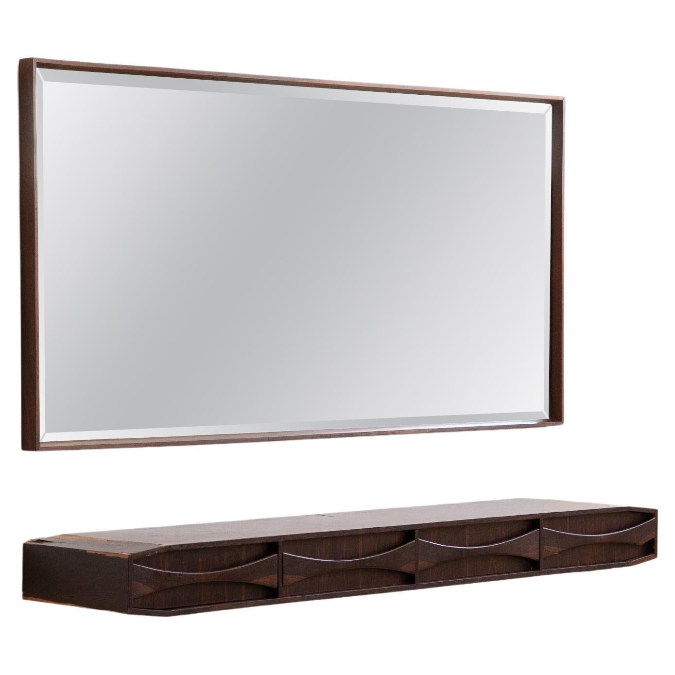 Mid-Century Modern Wall Cabinet and Mirror by Novo Rumo, 1960's