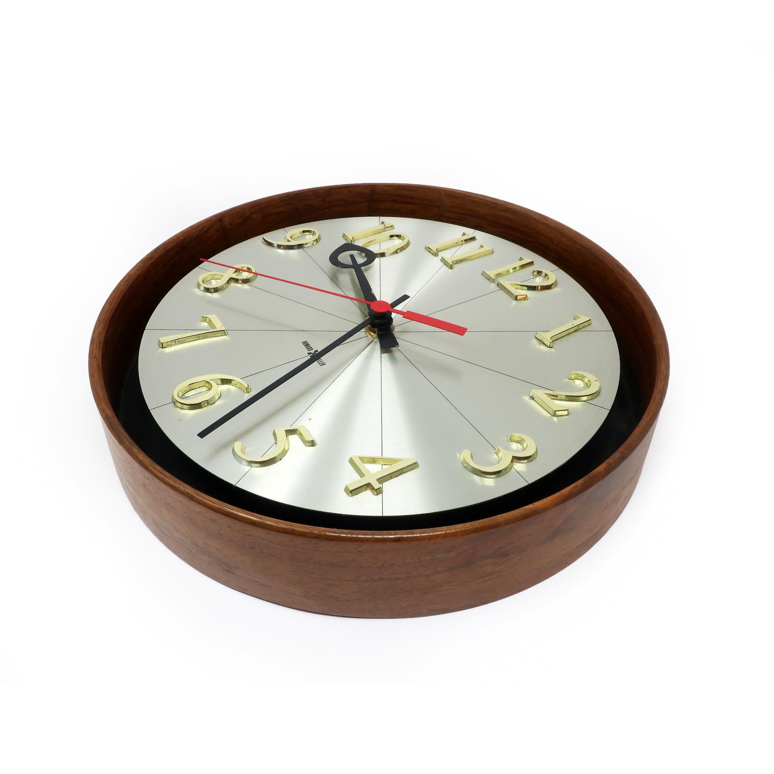 20th Century Mid-Century Modern Wall Clock by Howard Miller For Sale