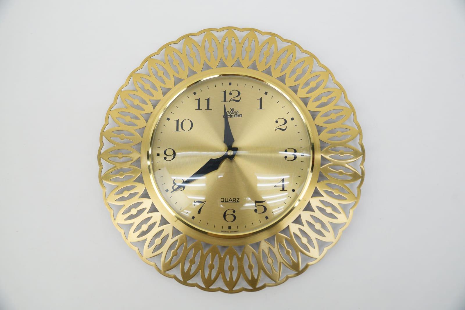 Mid-Century Modern Wall Clock by Meister Anker, 1960s Germany For Sale 1