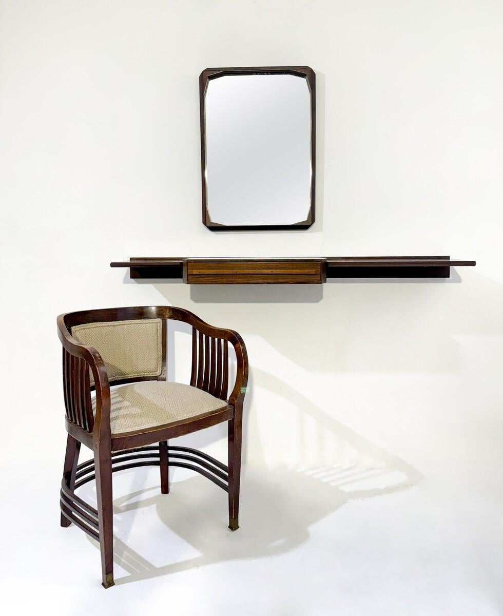 console murale avec miroir