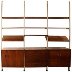 Unité murale moderne du milieu du siècle George Nelson Shelving Omni Wall Unit:: 1960s