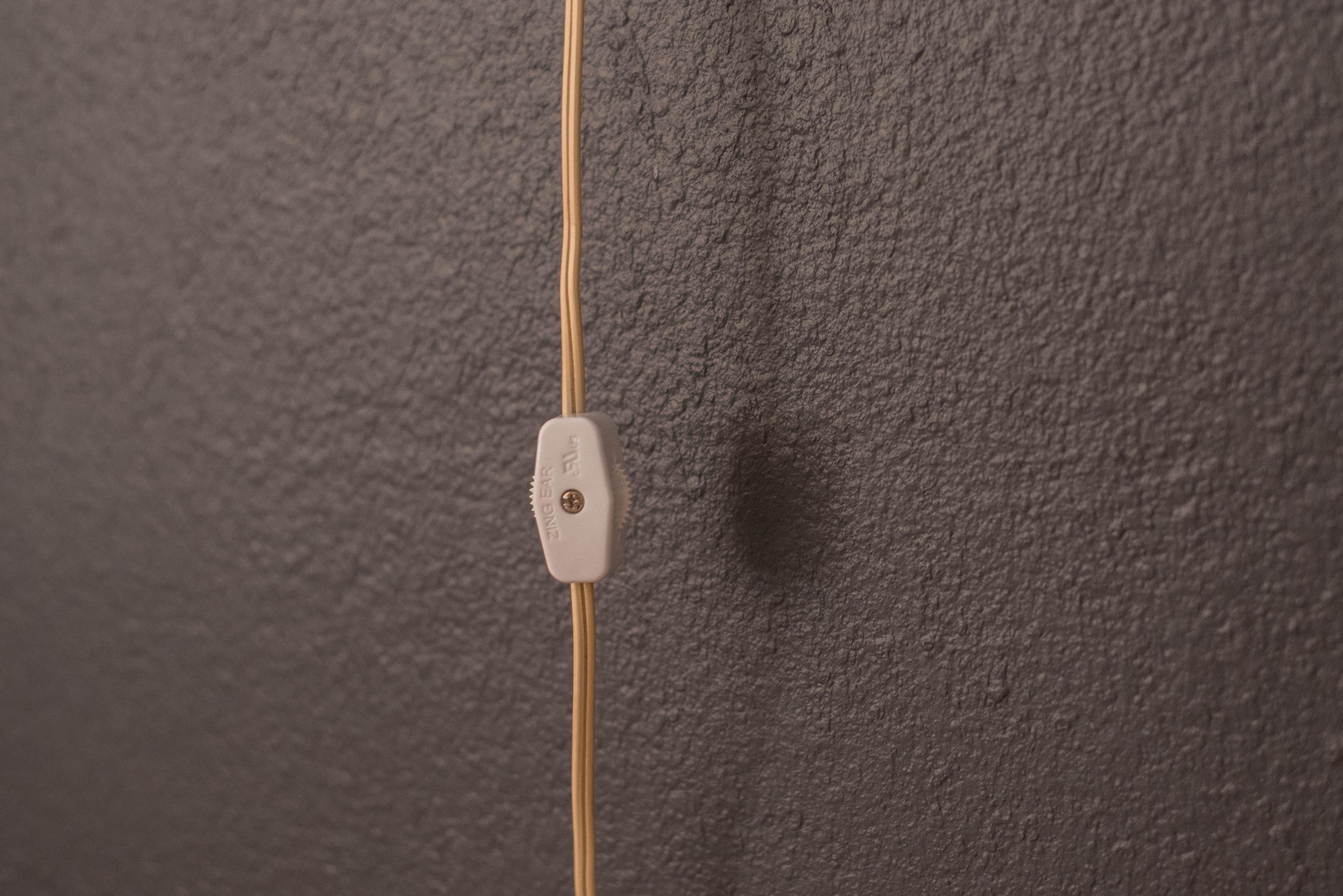 Mid-Century Modern Wall Hanging Walnut and Glass Pendant Lamp 1