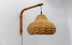 Lampada da parete Mid-Century Modern Bambù e rattan in vimini, 1960 Italia