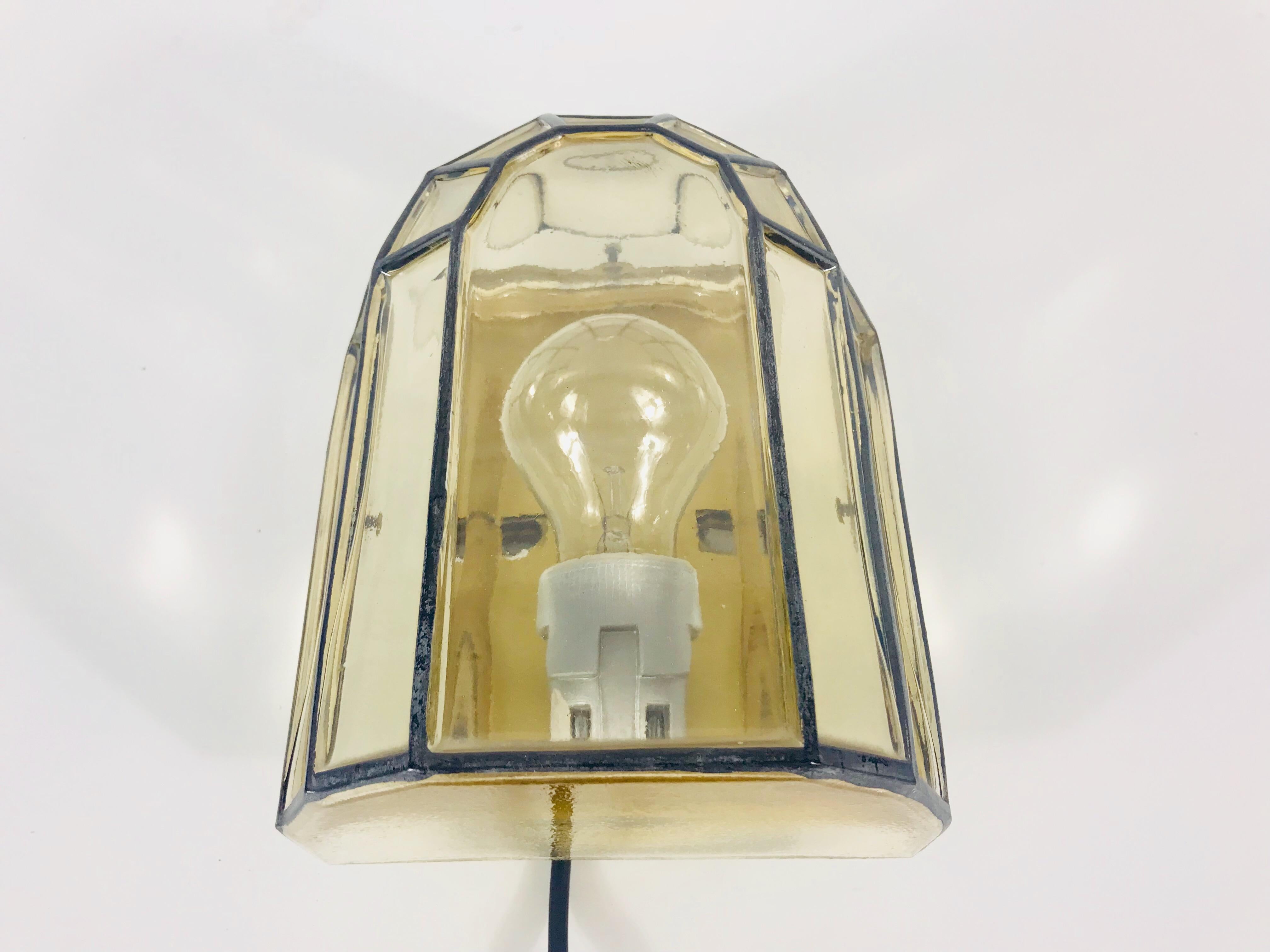 German Mid-Century Modern Wall Lamp by Glashütte Limburg, 1960s For Sale