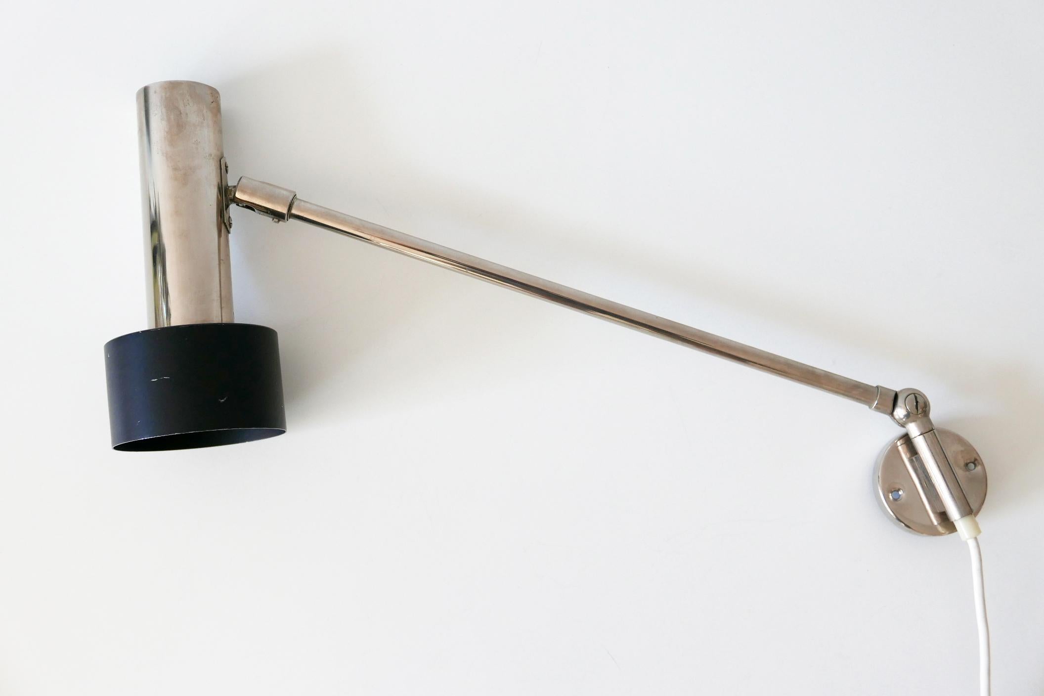 Metal Mid-Century Modern Wall Lamp or Task Light by Beisl 1960s Germany For Sale