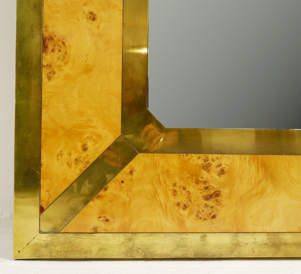 Mid-Century Modern Wall Mirror in the Style of Willy Rizzo, 1970s In Good Condition In Brussels, BE