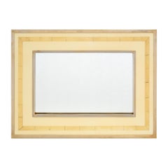 Mid-Century Modern Wall Mirror, Lucite and Chrome Frame, France, 1980