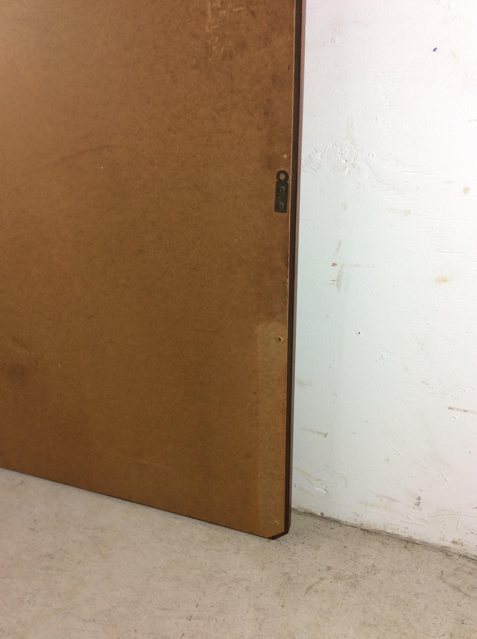 Mid Century Modern Wall Mirror with Angular Walnut Frame For Sale 9