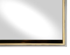 Mid-Century Modern Wall Mirror with Brass and Chrome Frame, Italy