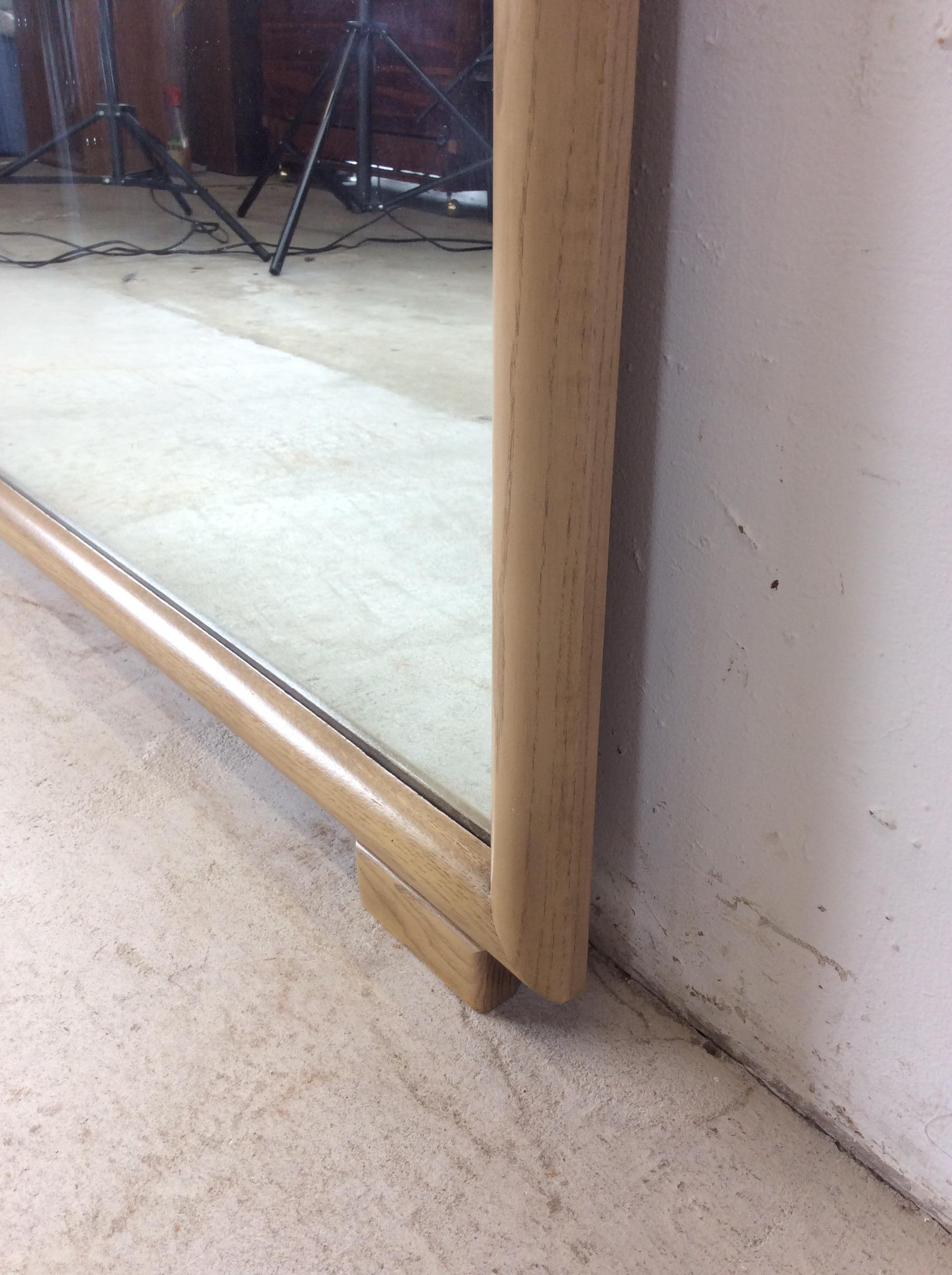 Mid Century Modern Wall Mirror with Limed Oak Finish en vente 3
