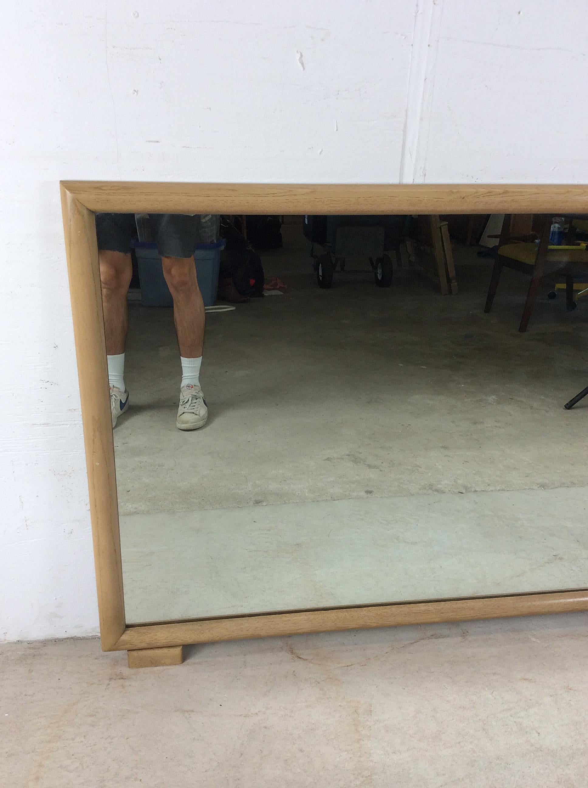 Mid-Century Modern Mid Century Modern Wall Mirror with Limed Oak Finish en vente