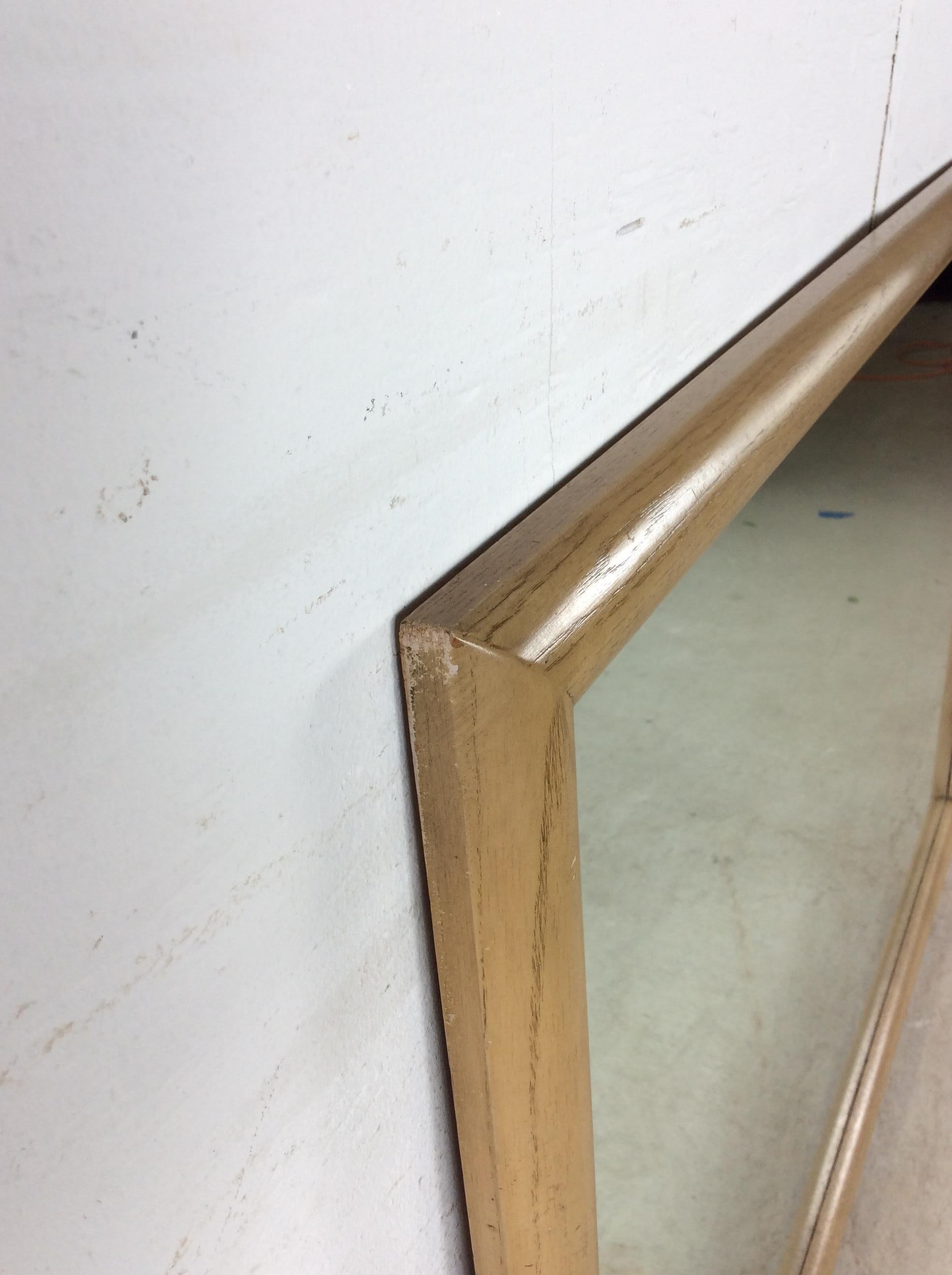 Mid Century Modern Wall Mirror with Limed Oak Finish en vente 1