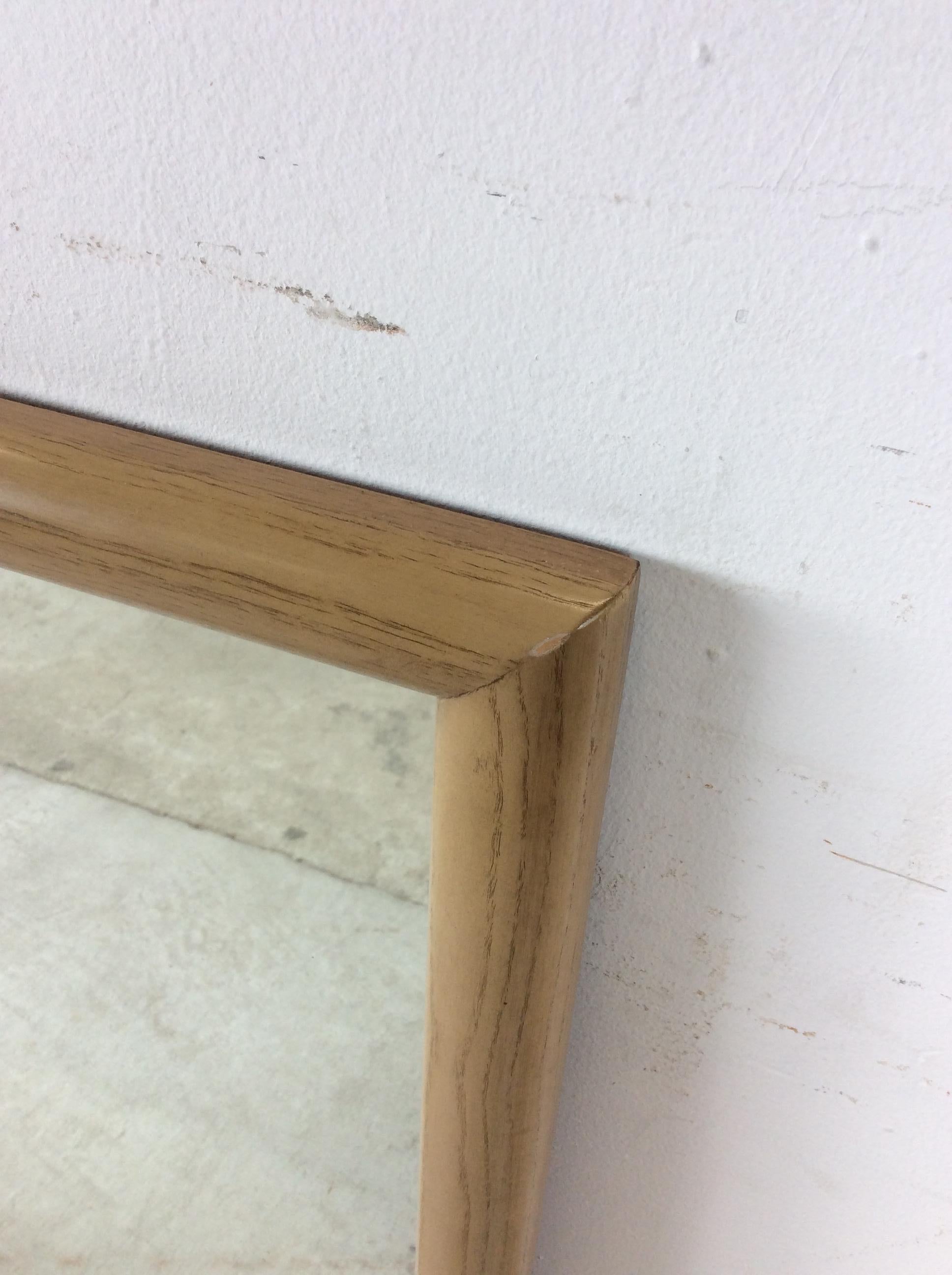Mid Century Modern Wall Mirror with Limed Oak Finish en vente 2