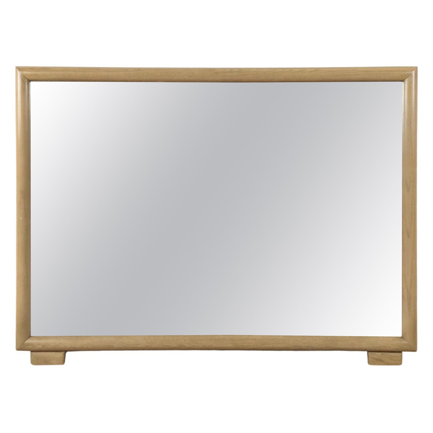 Mid Century Modern Wall Mirror with Limed Oak Finish