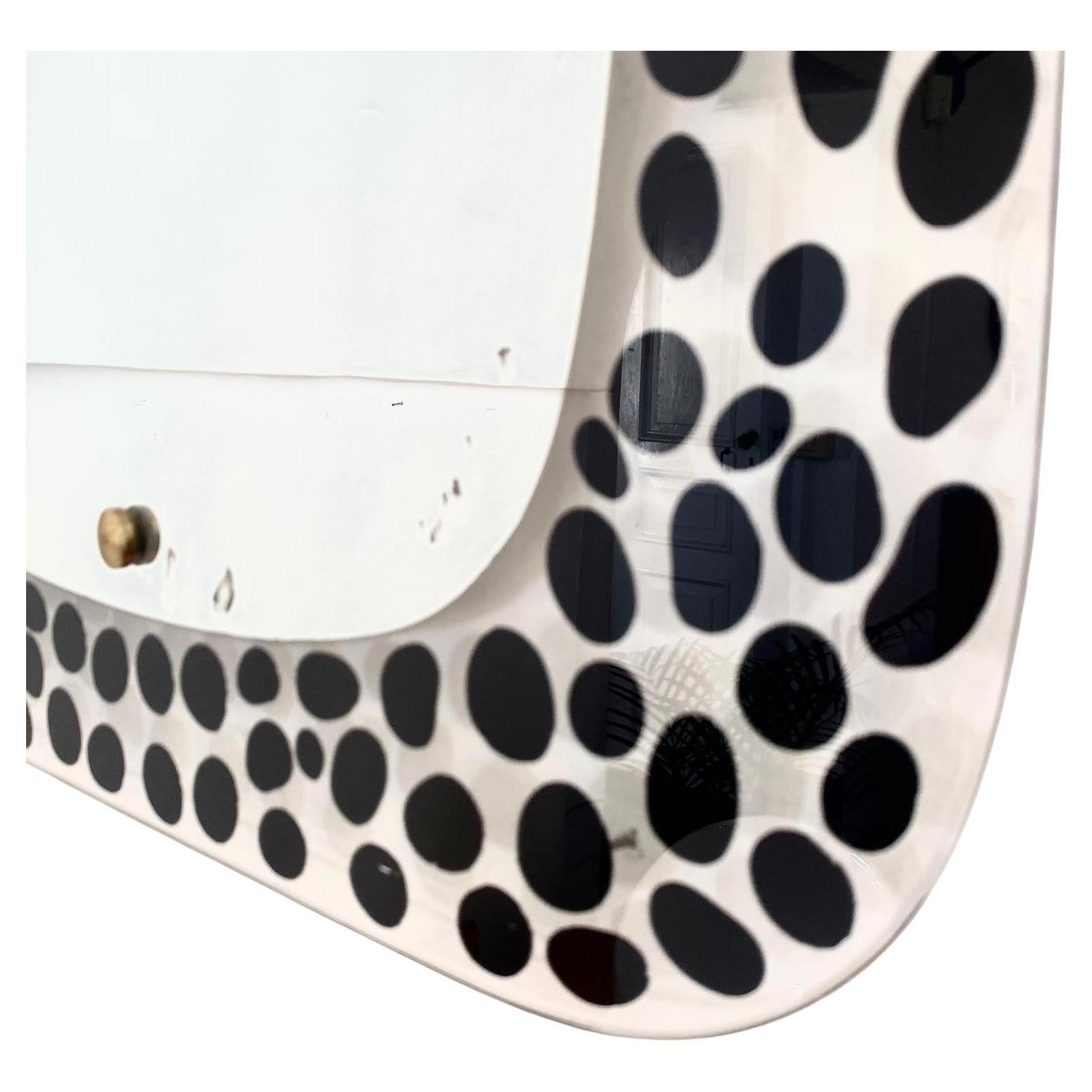 Mid Century Modern Wall Mirror with Polka Dot pattern, Italy 1960s In Good Condition In Ceglie Messapica, IT