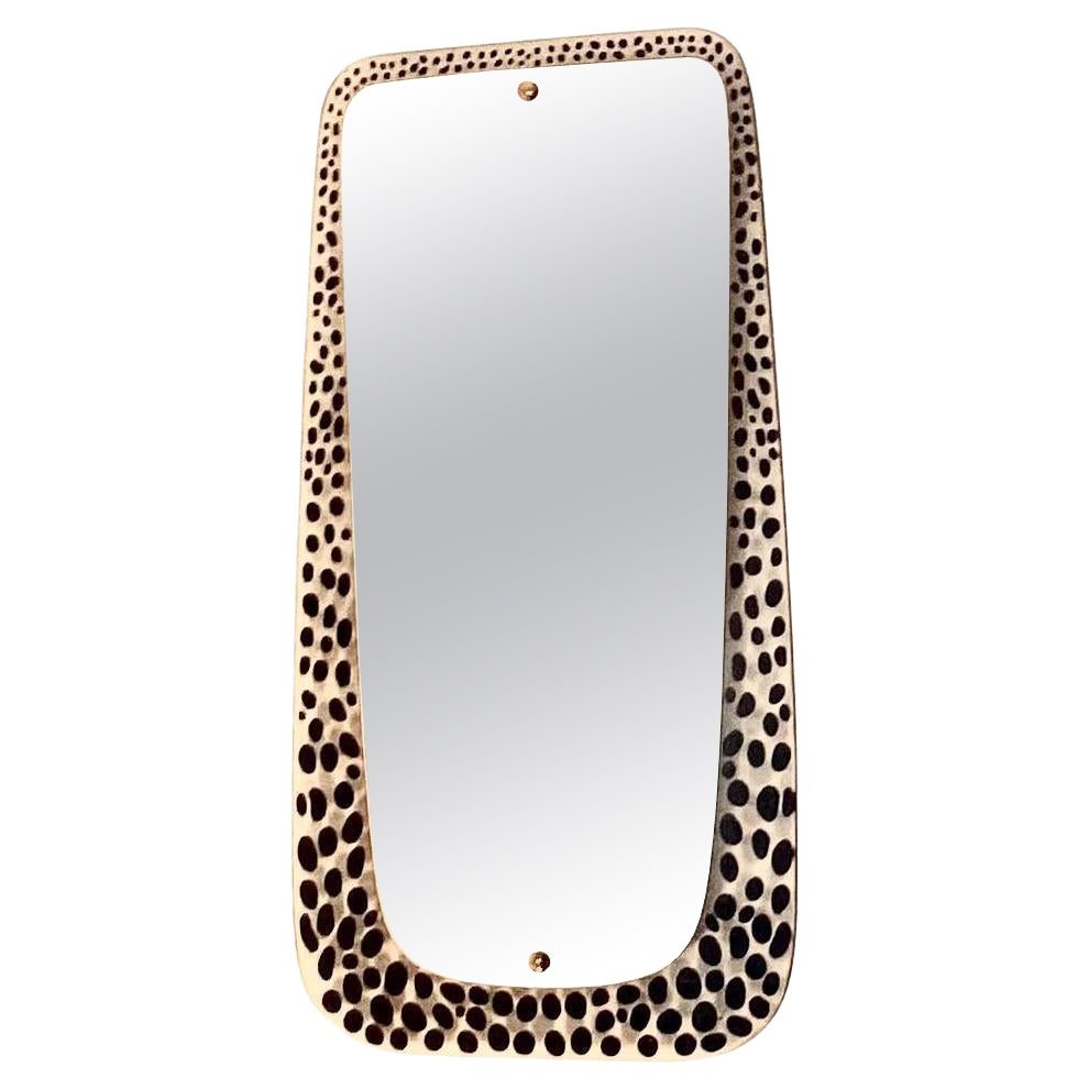 Mid Century Modern Wall Mirror with Polka Dot pattern, Italy 1960s