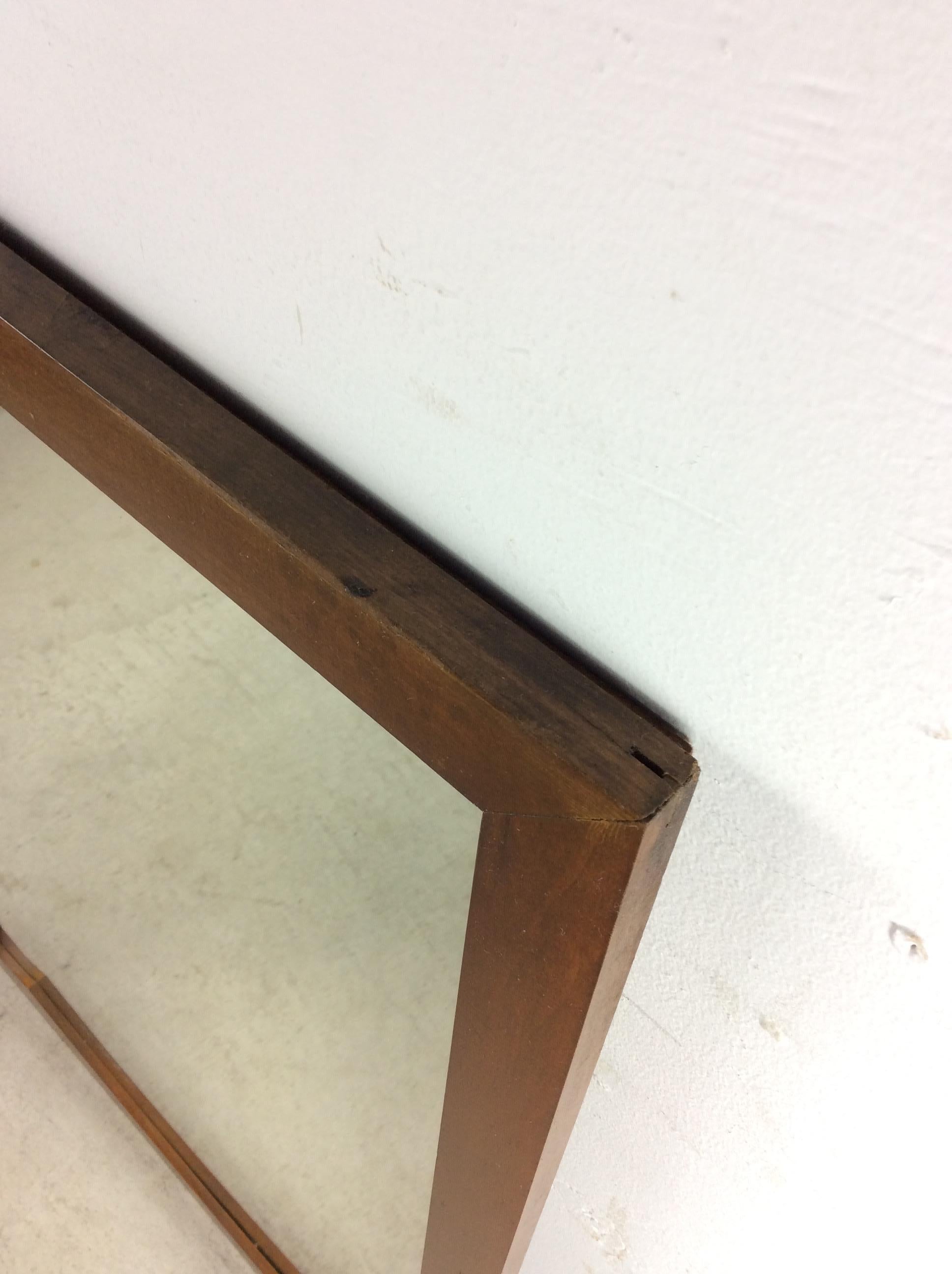 Mid Century Modern Wall Mirror with Rectangular Frame For Sale 4