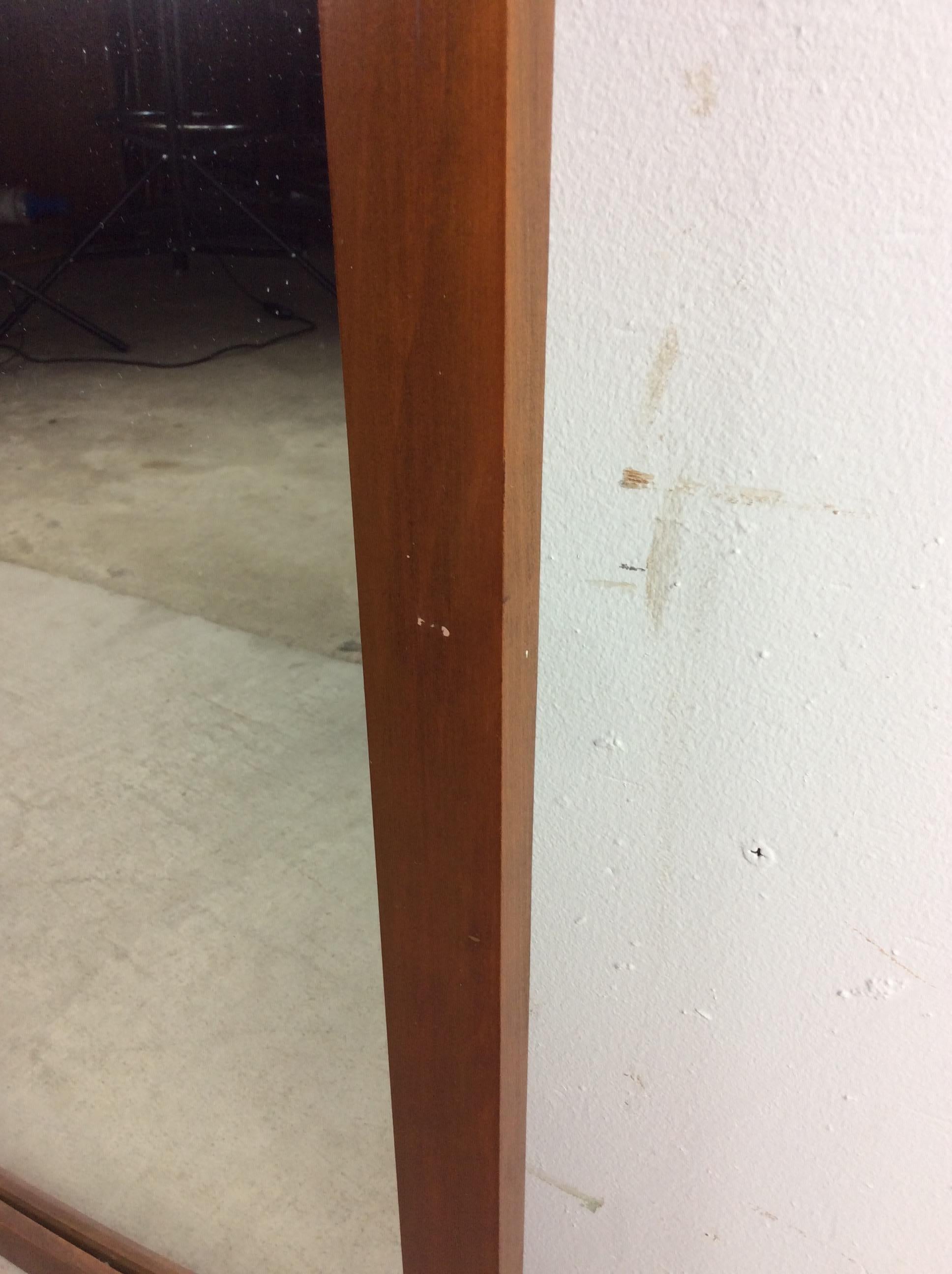 Mid Century Modern Wall Mirror with Rectangular Frame For Sale 5