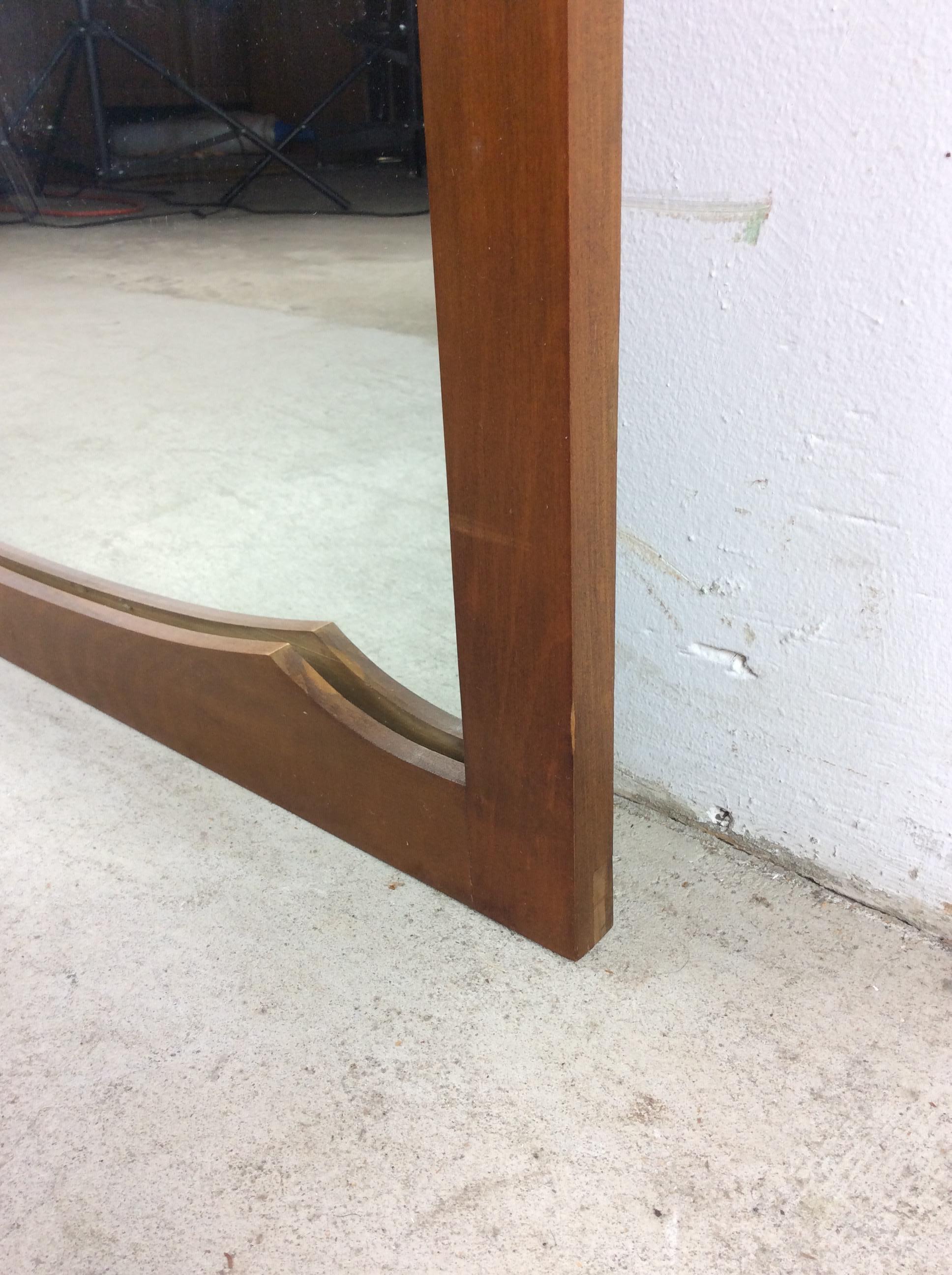 Mid Century Modern Wall Mirror with Rectangular Frame For Sale 6