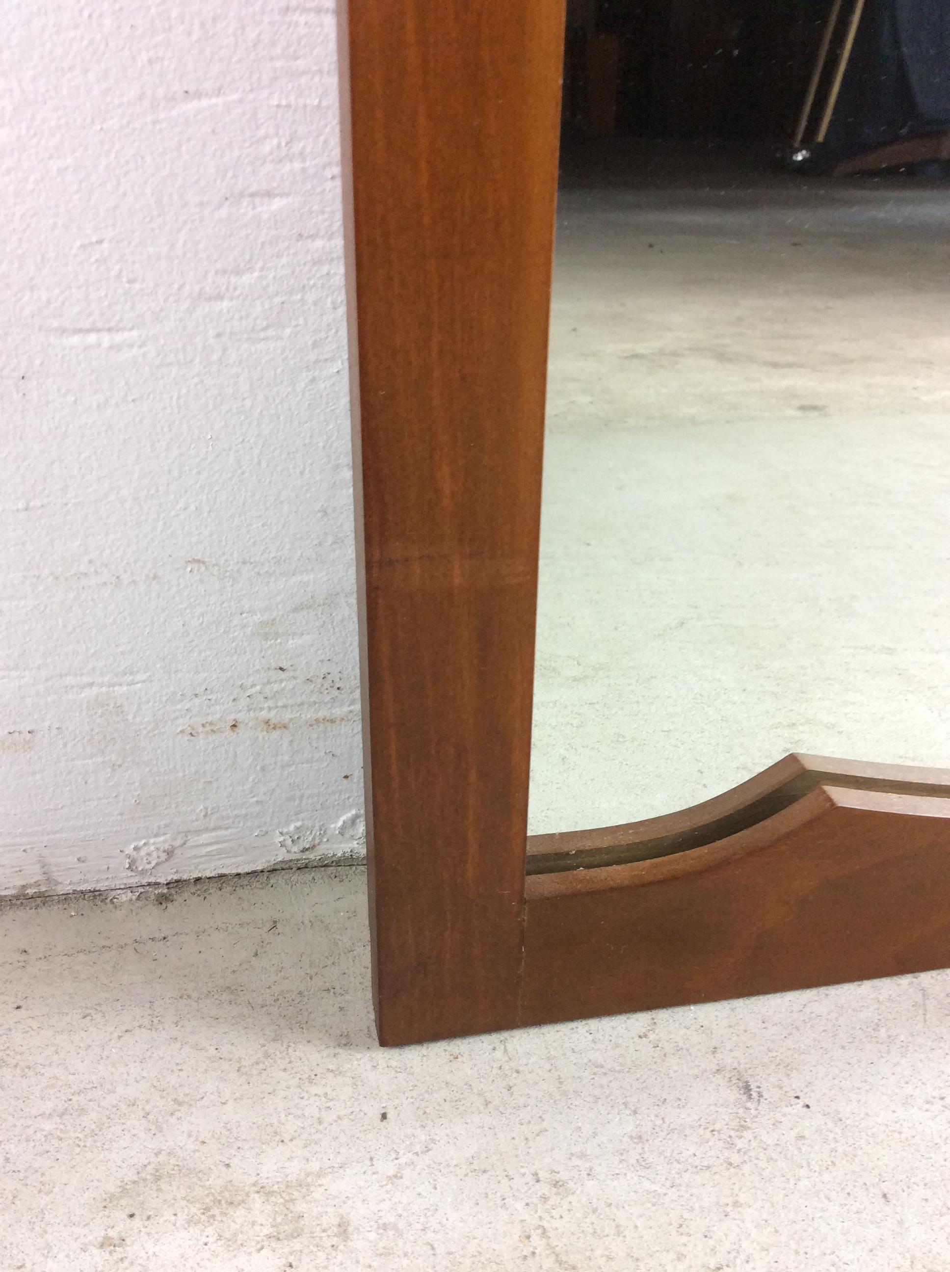 Mid Century Modern Wall Mirror with Rectangular Frame For Sale 7