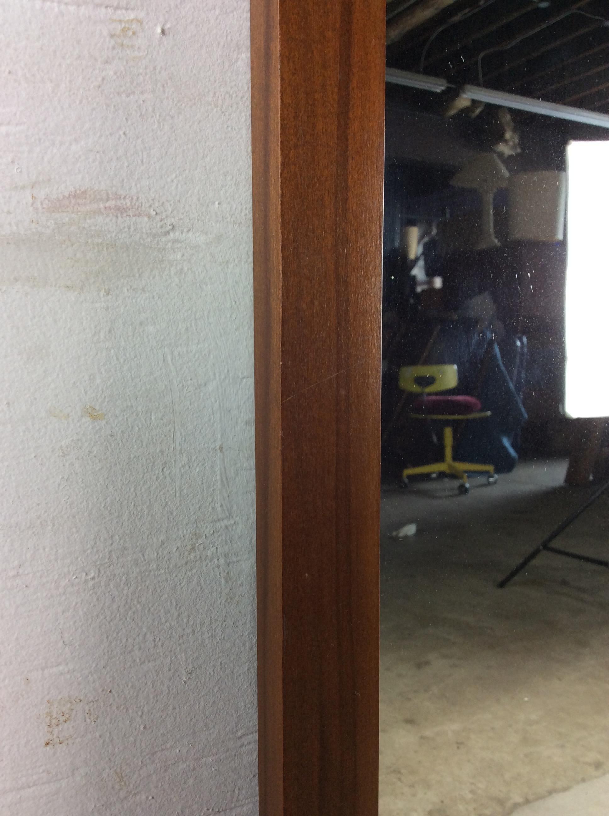 Mid Century Modern Wall Mirror with Rectangular Frame For Sale 8