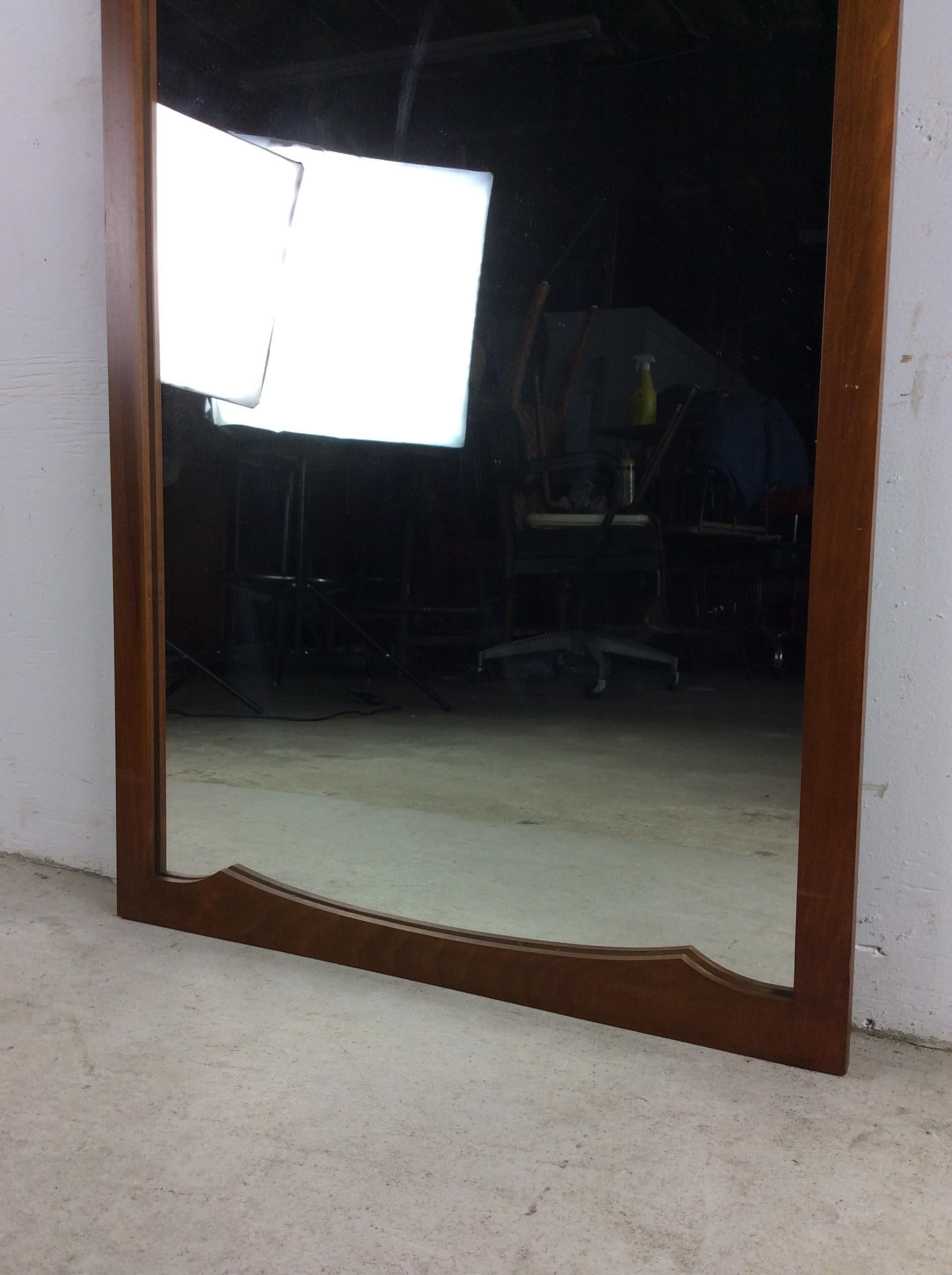 Mid Century Modern Wall Mirror with Rectangular Frame For Sale 9