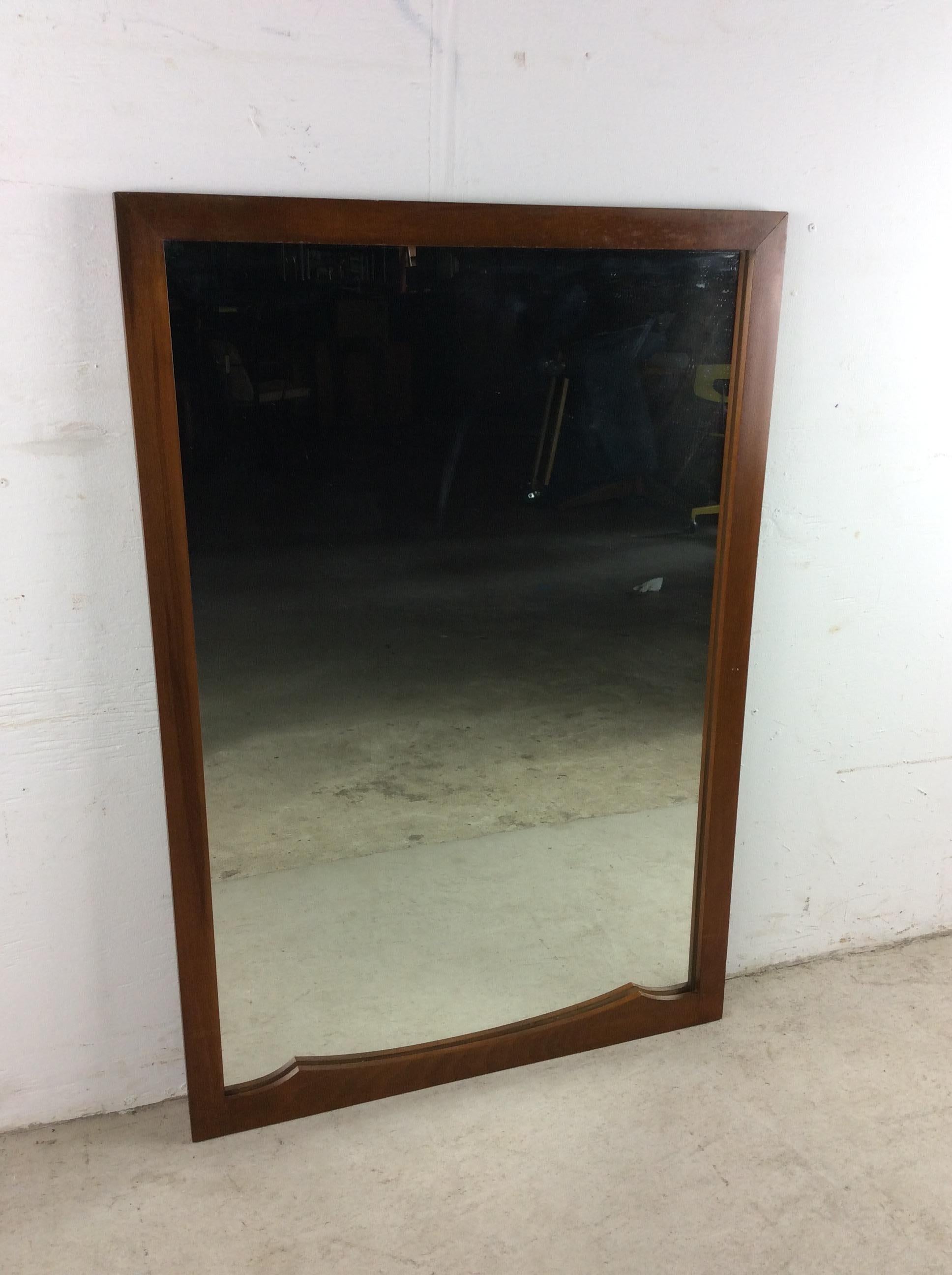 Mid Century Modern Wall Mirror with Rectangular Frame For Sale 10