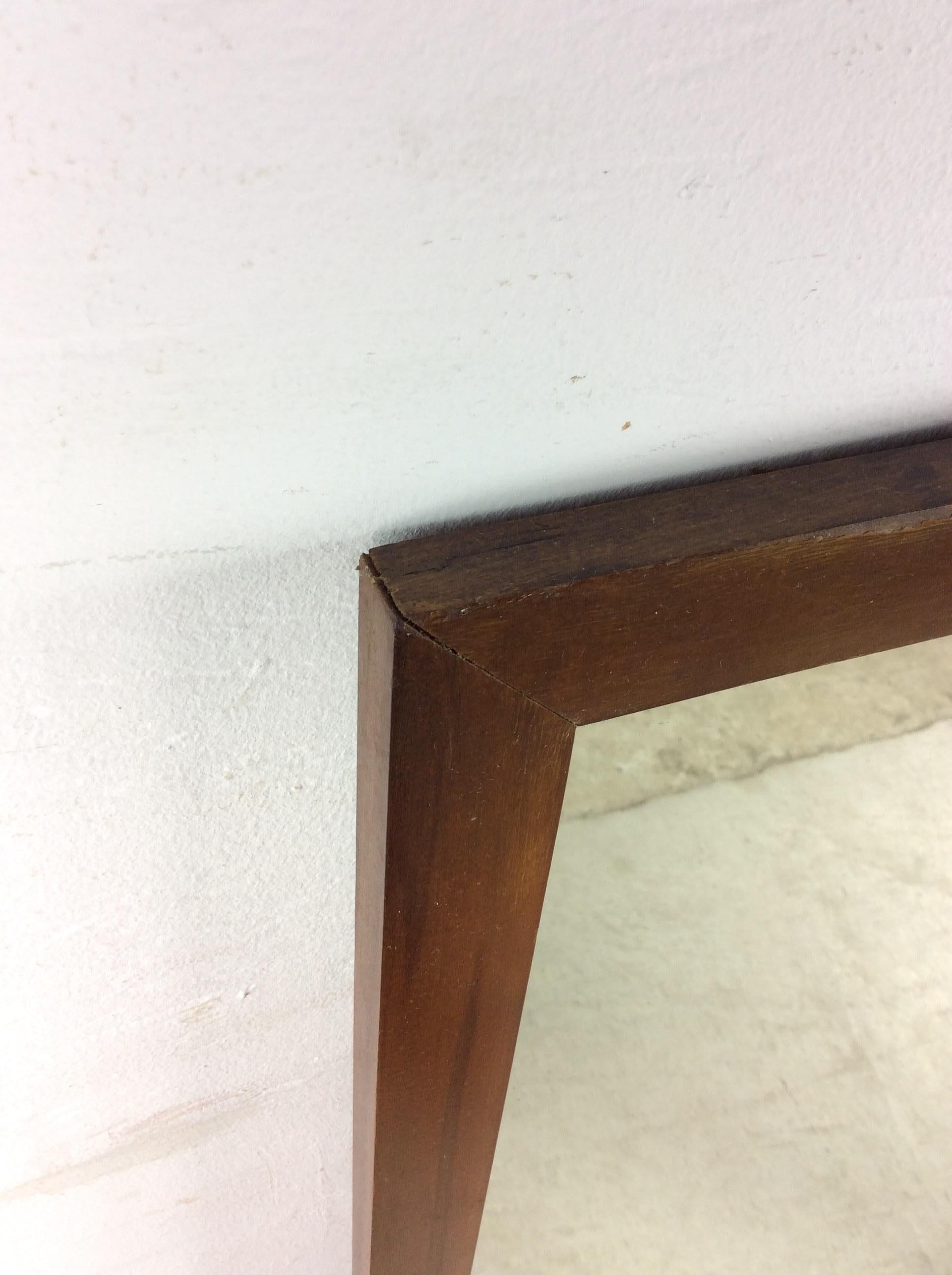20th Century Mid Century Modern Wall Mirror with Rectangular Frame For Sale