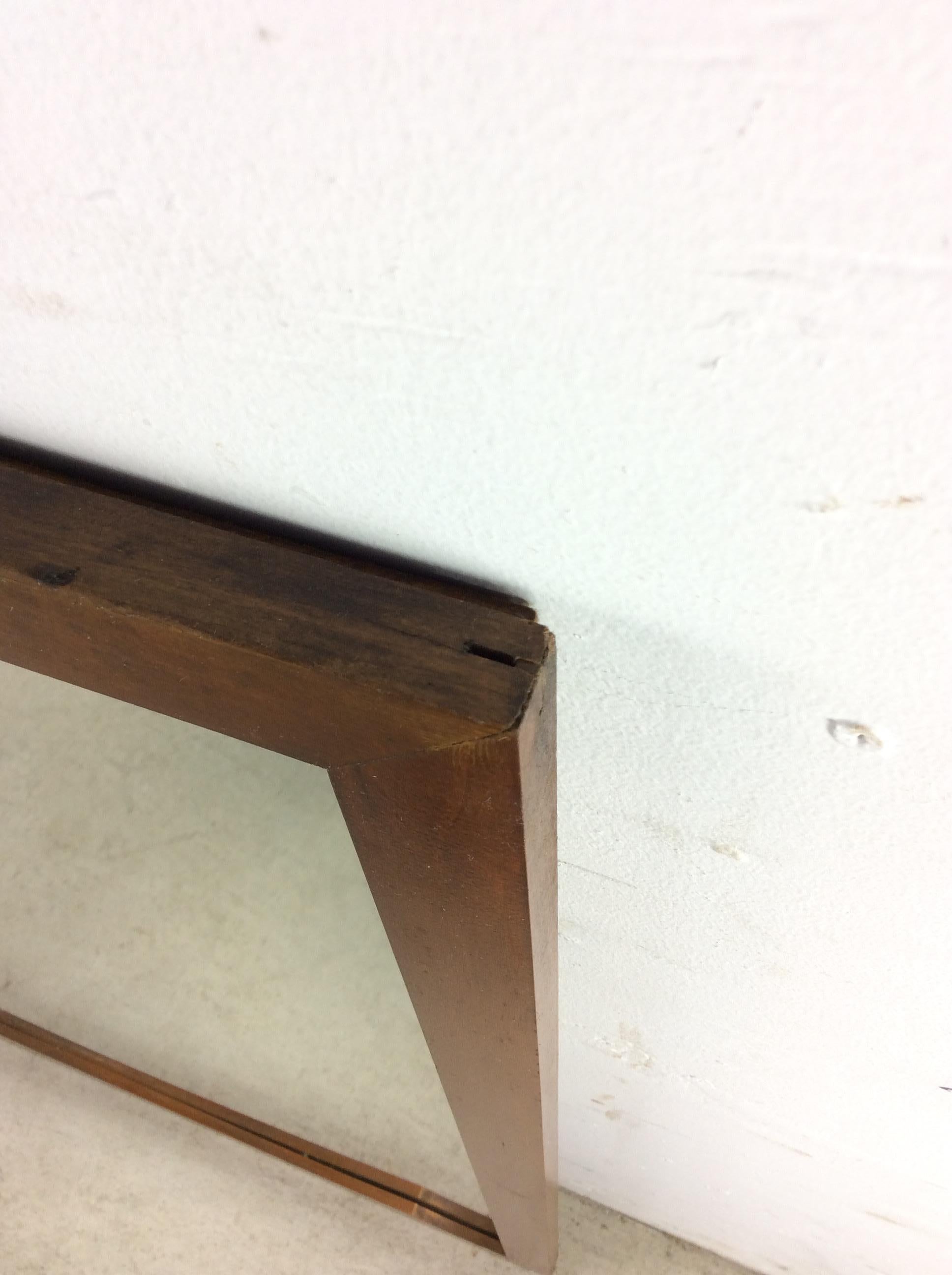 Mid Century Modern Wall Mirror with Rectangular Frame For Sale 2