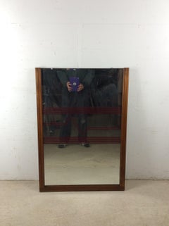 Mid Century Modern Wall Mirror with Unique Vinyl Printed Decal on Glass