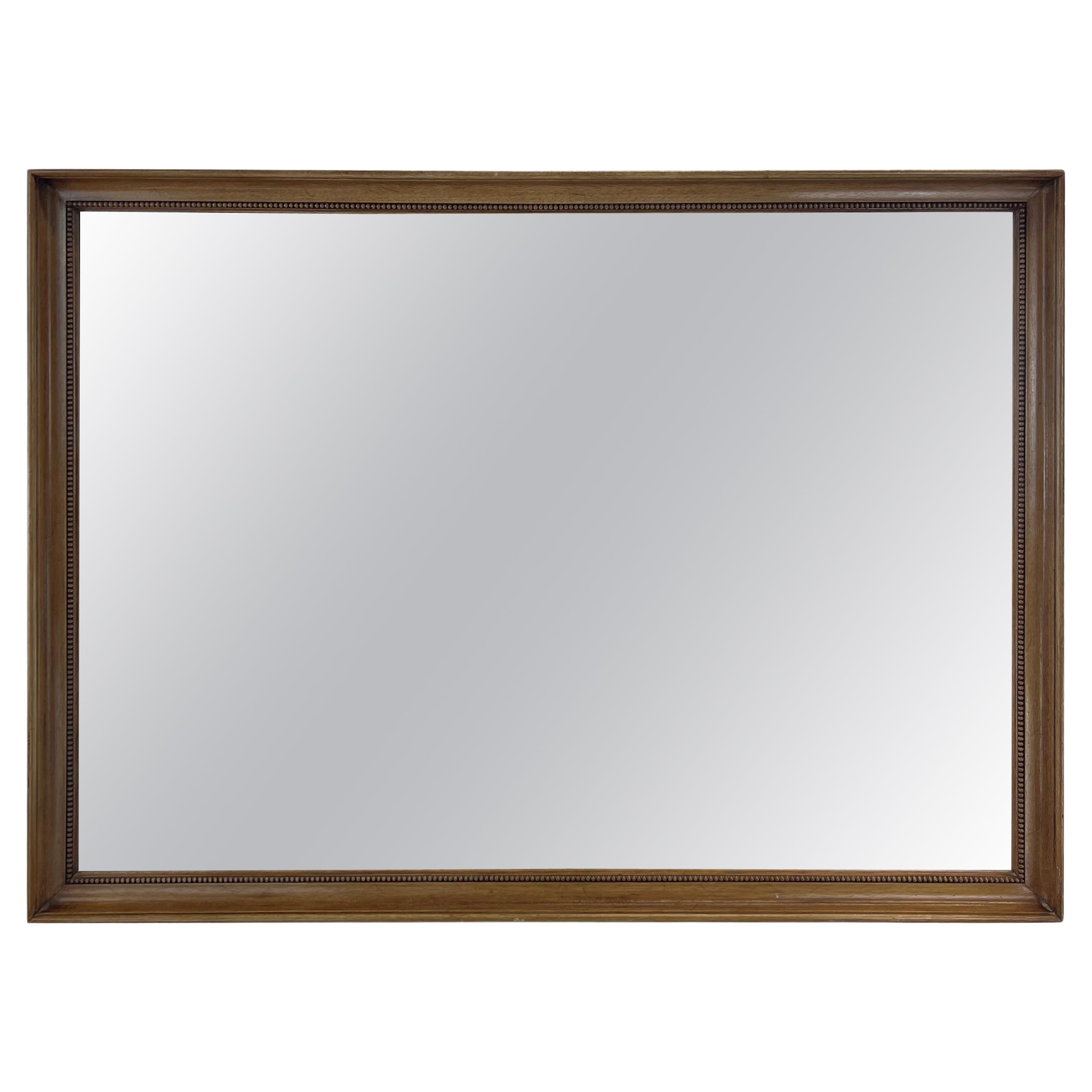 Mid Century Modern Wall Mirror with Unique Walnut Frame by Drexel
