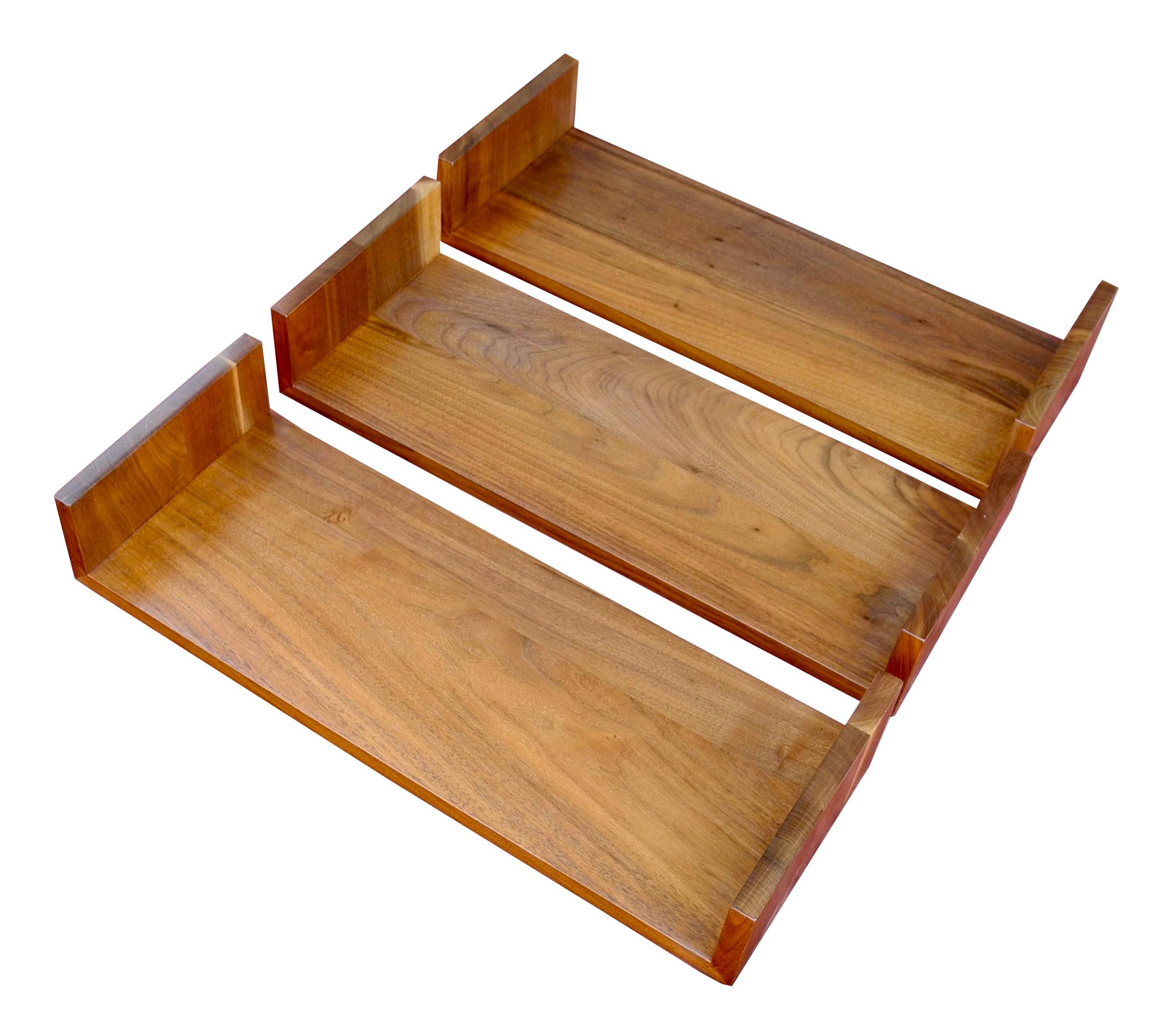 Mid-Century Modern Wall Mount Walnut Shelves Designed by Mel Smilow For Sale 1