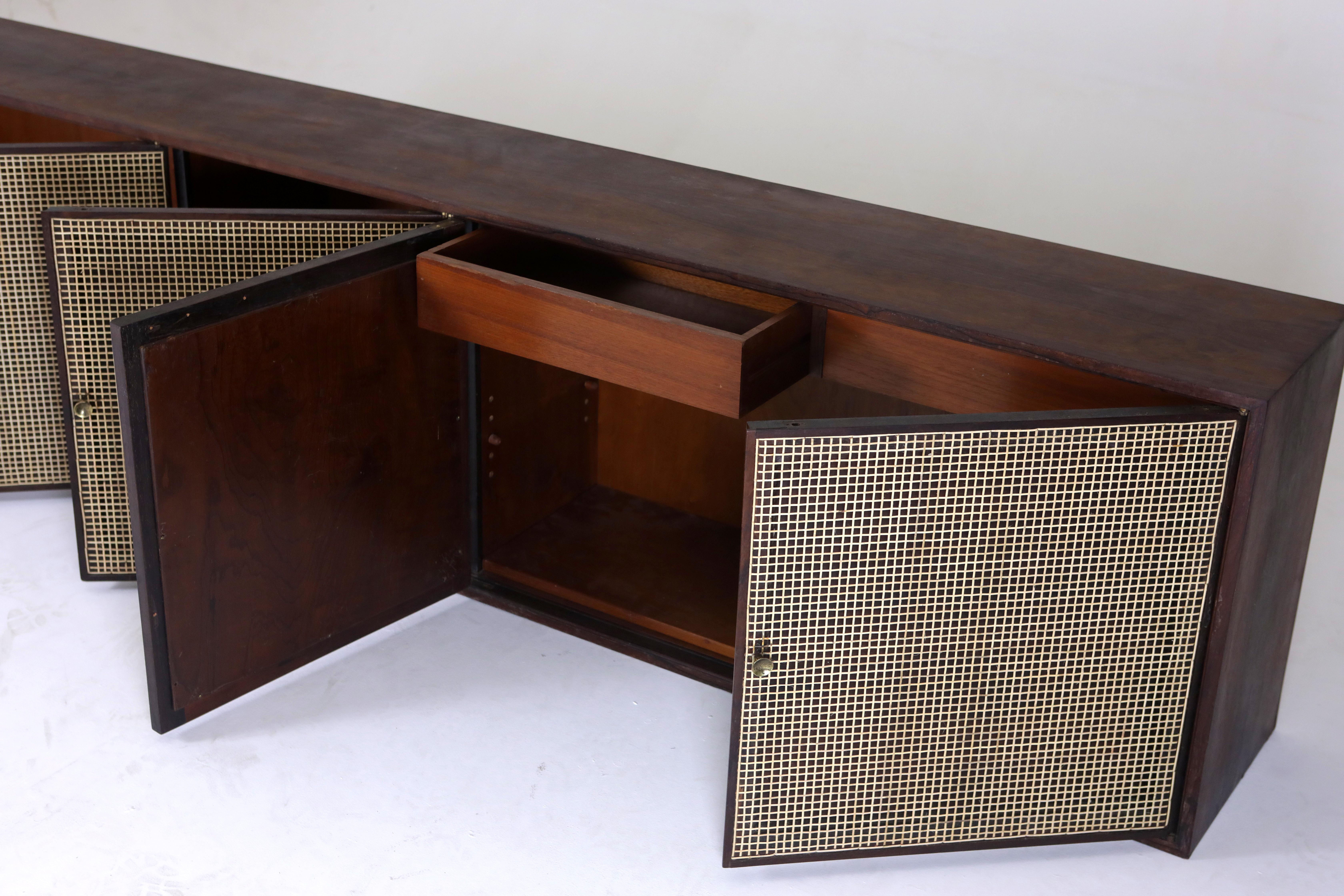 Wood Mid-Century Modern Wall-Mounted Buffet by Forma Manufacture, Brazil, 1960s For Sale
