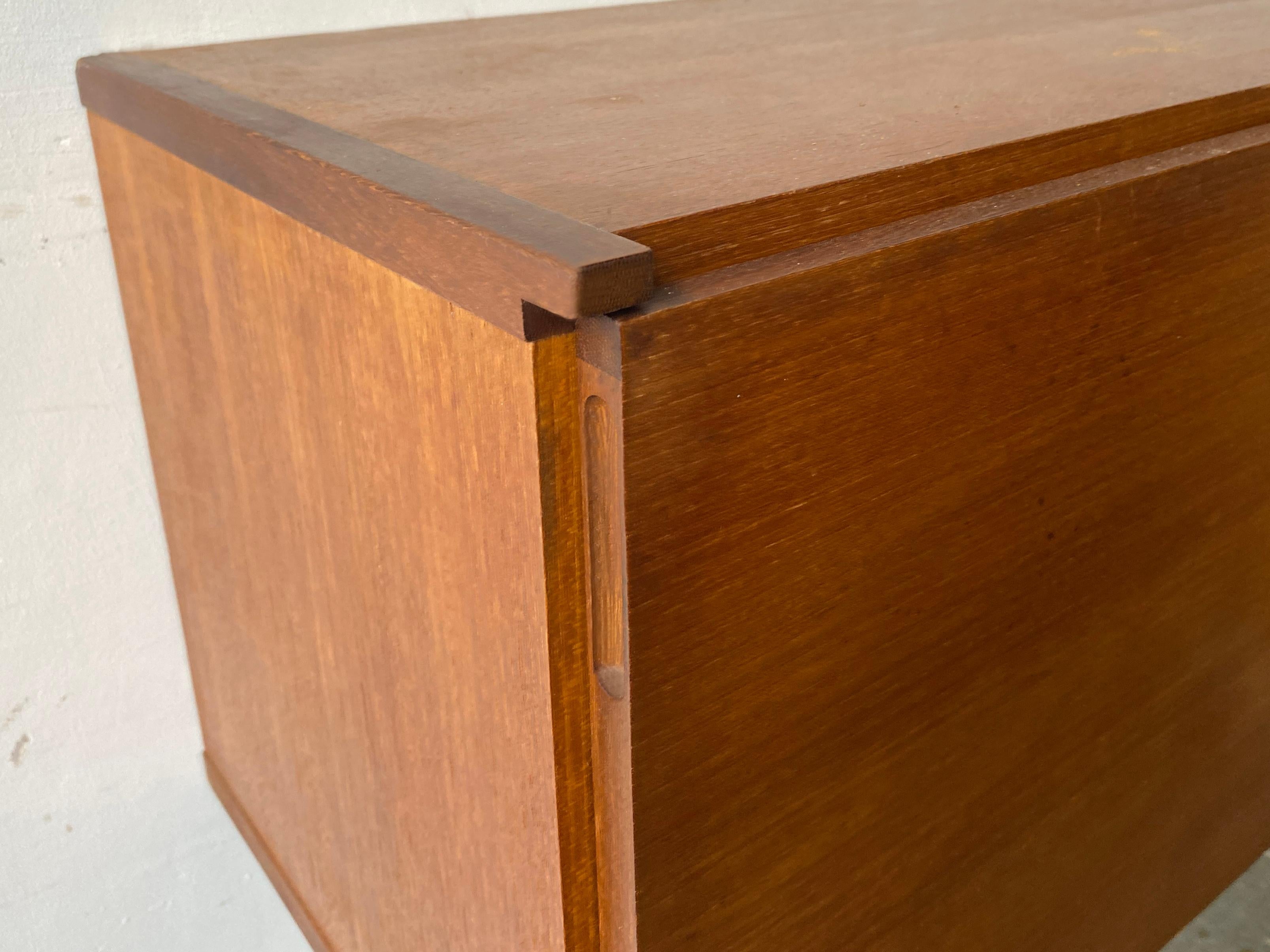 Teak Mid-Century Modern wall mounted desk unit by Beaver and Tapley For Sale