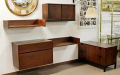 Mid-Century Modern Wall Mounted Floating Shelving Unit Desk Nelson Cadovious Era