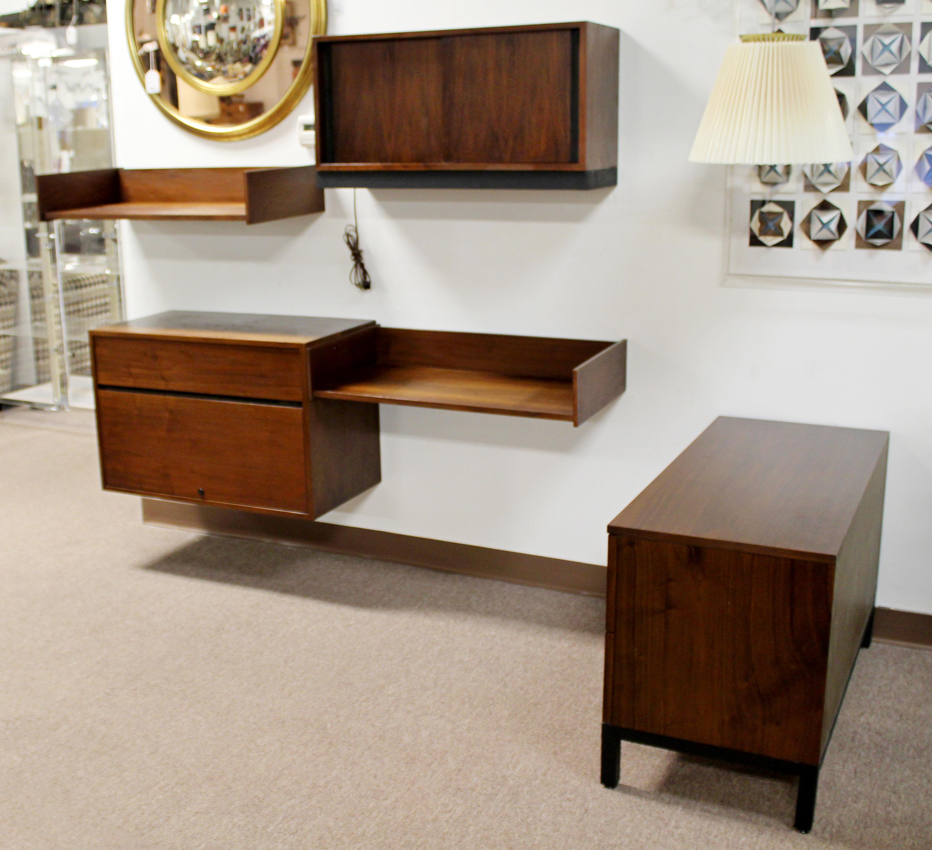 Mid-20th Century Mid-Century Modern Wall Mounted Floating Shelving Unit Desk Nelson Cadovious Era