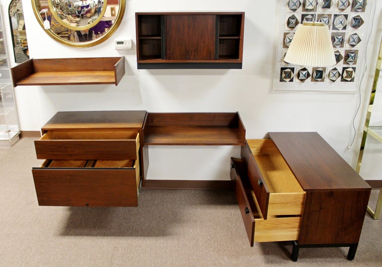 MidCentury Modern Wall Mounted Floating Shelving Unit Desk Nelson