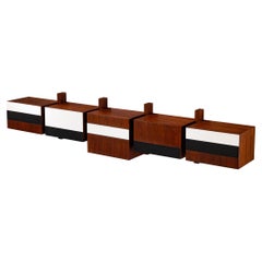 Mid-Century Modern Wall-Mounted Sideboard in Teak