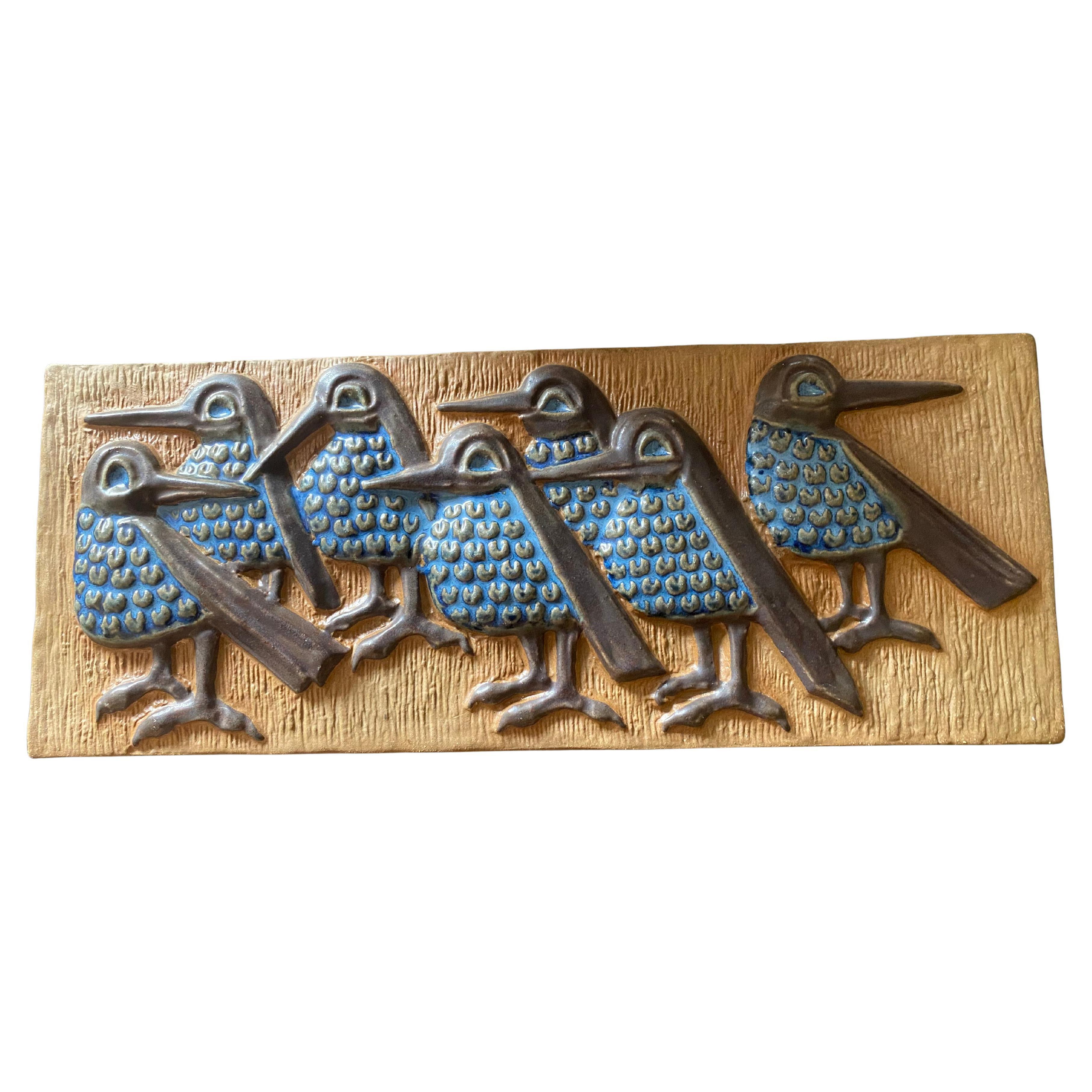 Amazing wall plaque ‘Birds’ in reliëf by Marianne Starck. Beautiful art of work and in very good condition.
