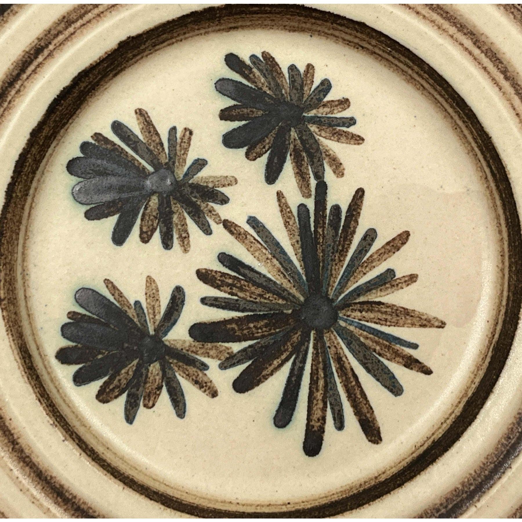 Mid-Century Modern Wall Plate with Flower Design from Mit Stoneware, 1960s For Sale 1