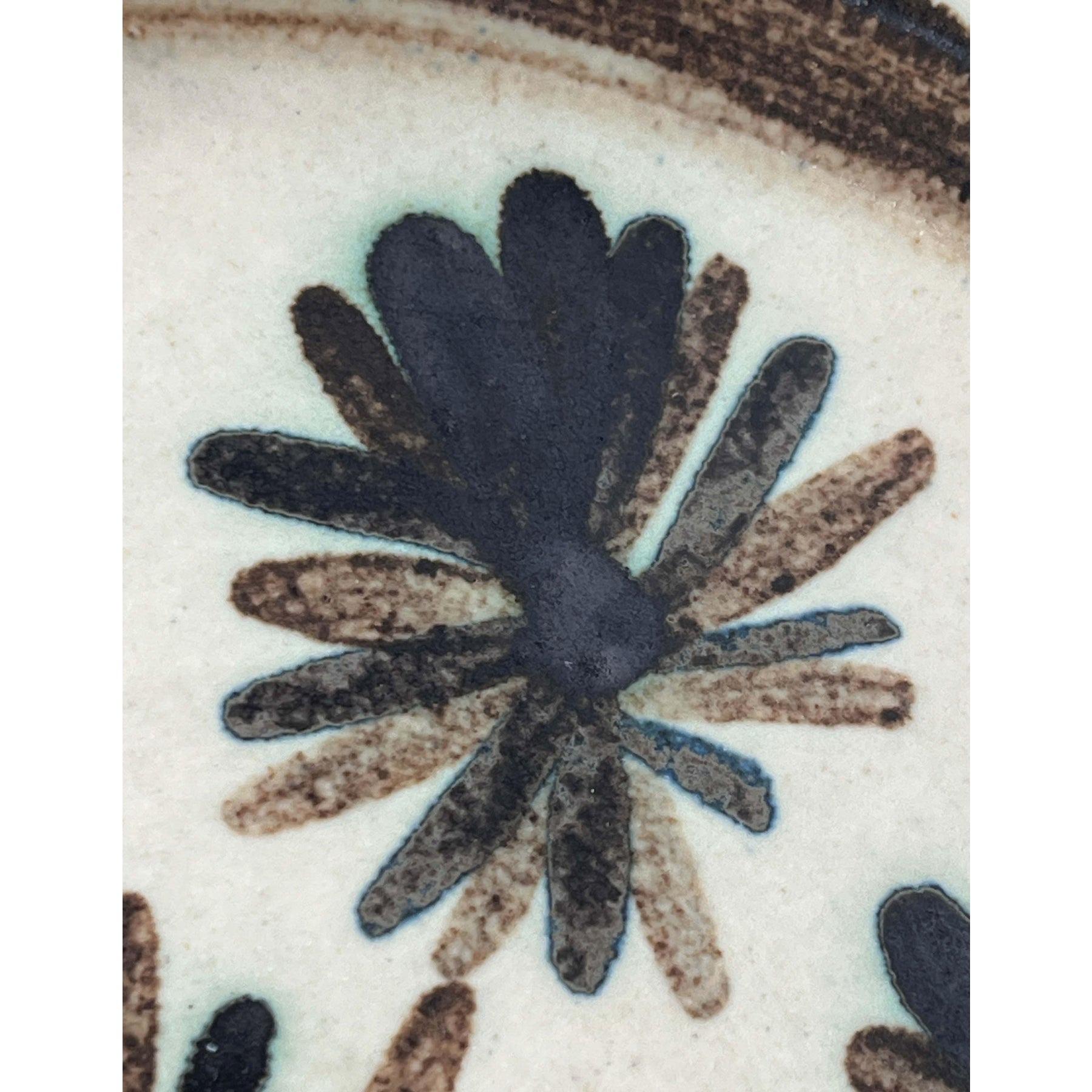 Mid-Century Modern Wall Plate with Flower Design from Mit Stoneware, 1960s For Sale 2