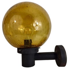 Mid Century Modern Wall Sconce Blown Amber Glass Hans Agne Jakobssen #1
