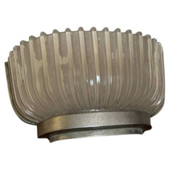 Seguso 1930 brass nickel glass wall sconce