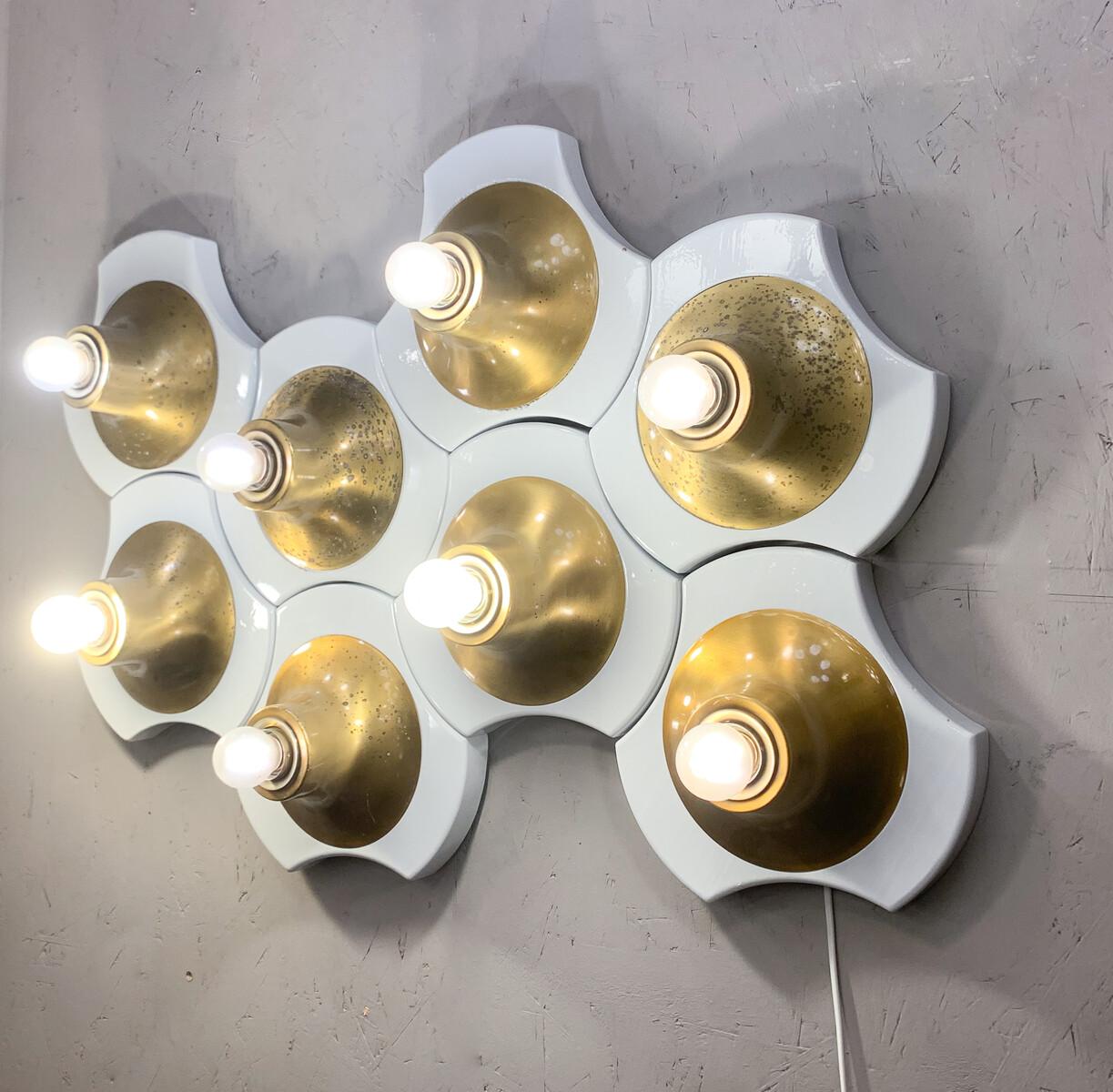 Mid-Century Modern Wall Sconce, Wood and Brass, Italy, 1960s For Sale 4