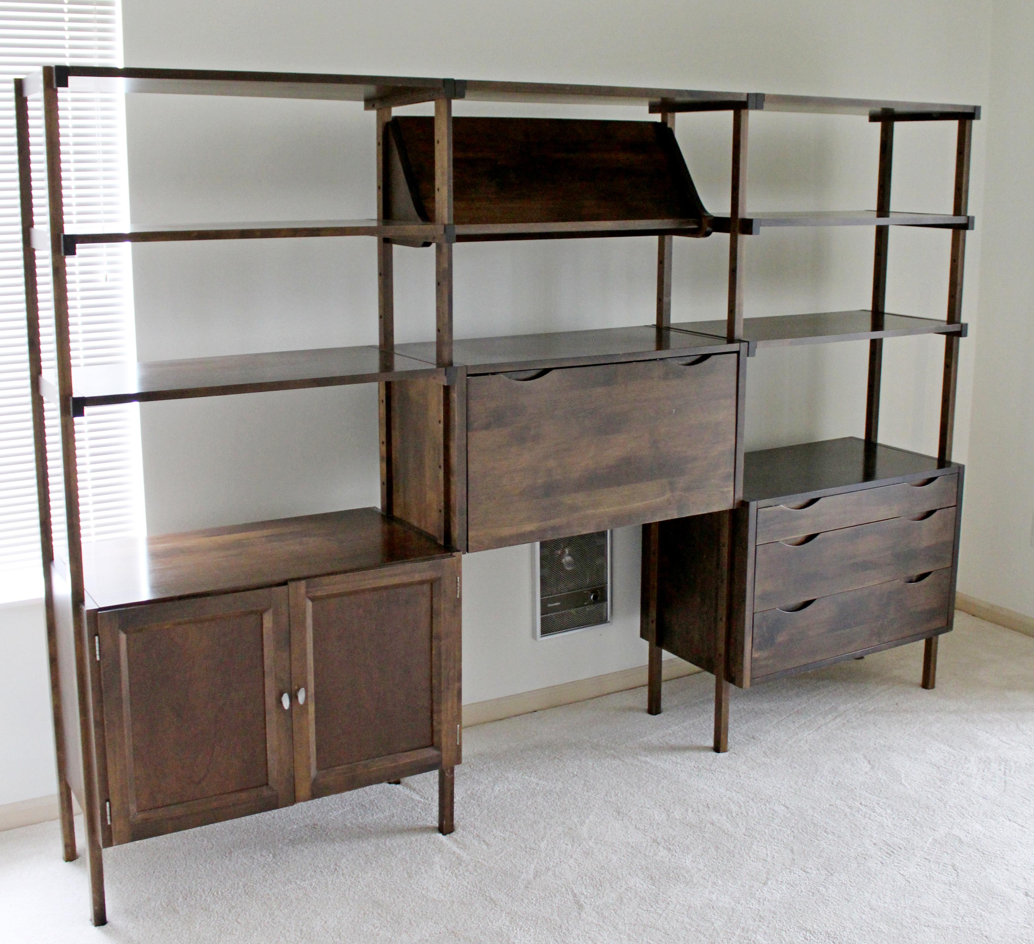 bookshelf with drop down desk