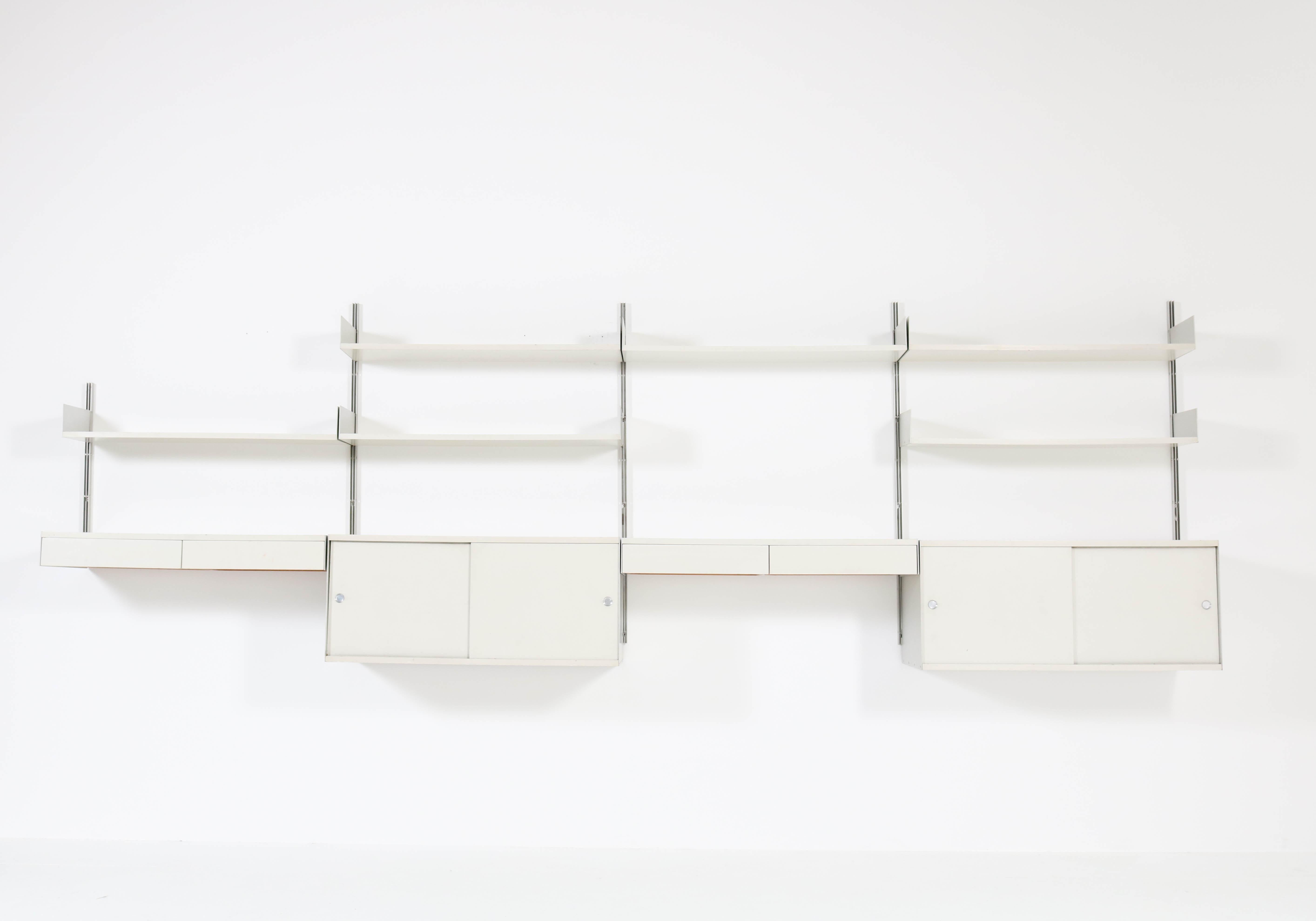 Lacquered Mid-Century Modern Wall Shelving Unit Model 606 by Dieter Rams for Vitsoe, 1960s