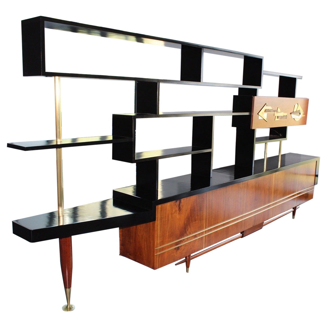 Mid-Century Modern Wall Unit Bookshelf Room Divider by Frank Kyle
