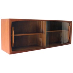 Mid-Century Modern Wall Unit by Dyrlund in Teak with Sliding Glass Door, 1960s