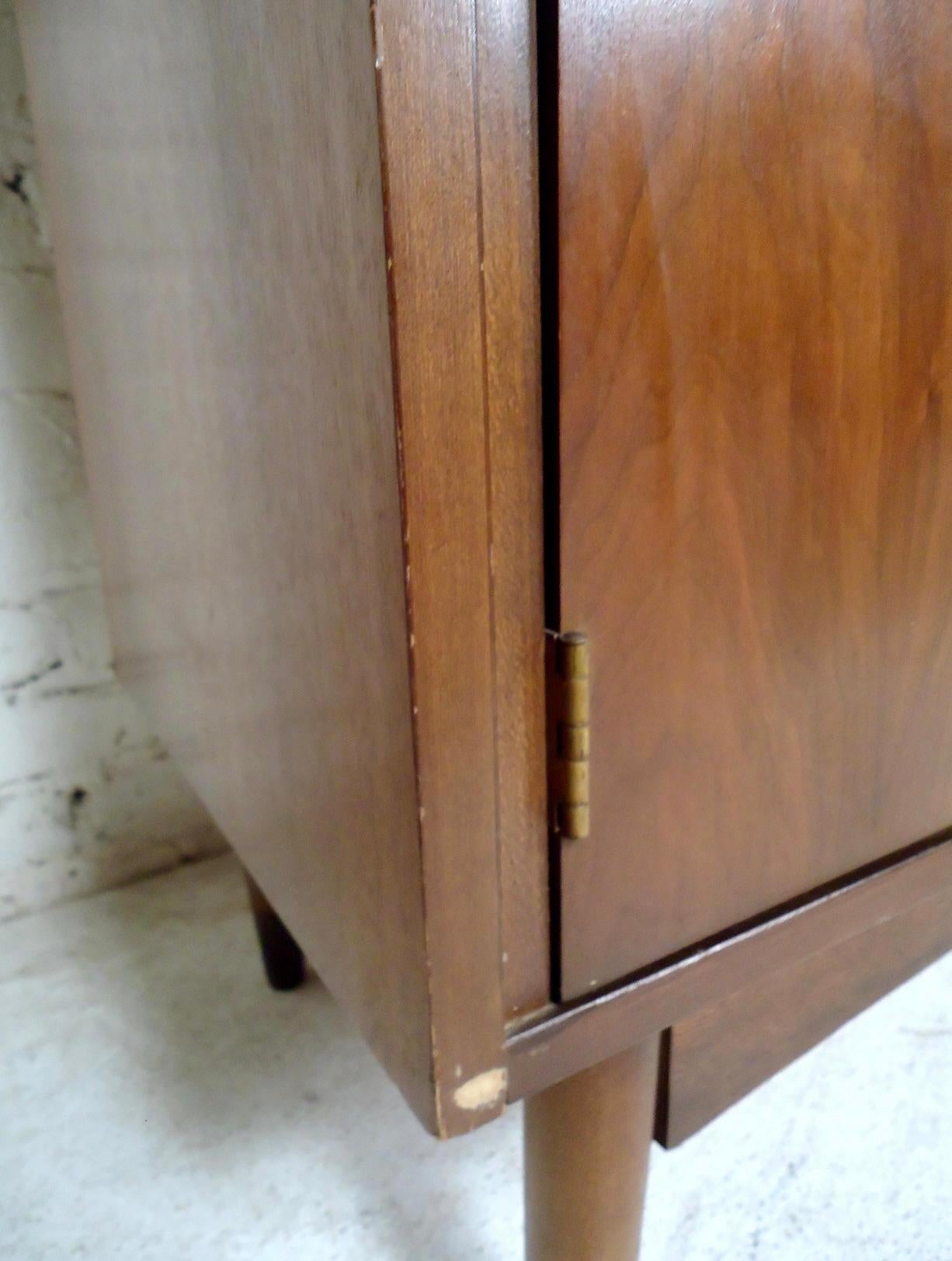 Walnut Mid-Century Modern Wall Unit For Sale