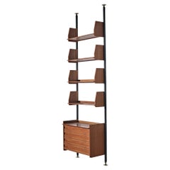 Mid-Century Modern Wall Unit in Teak and Steel